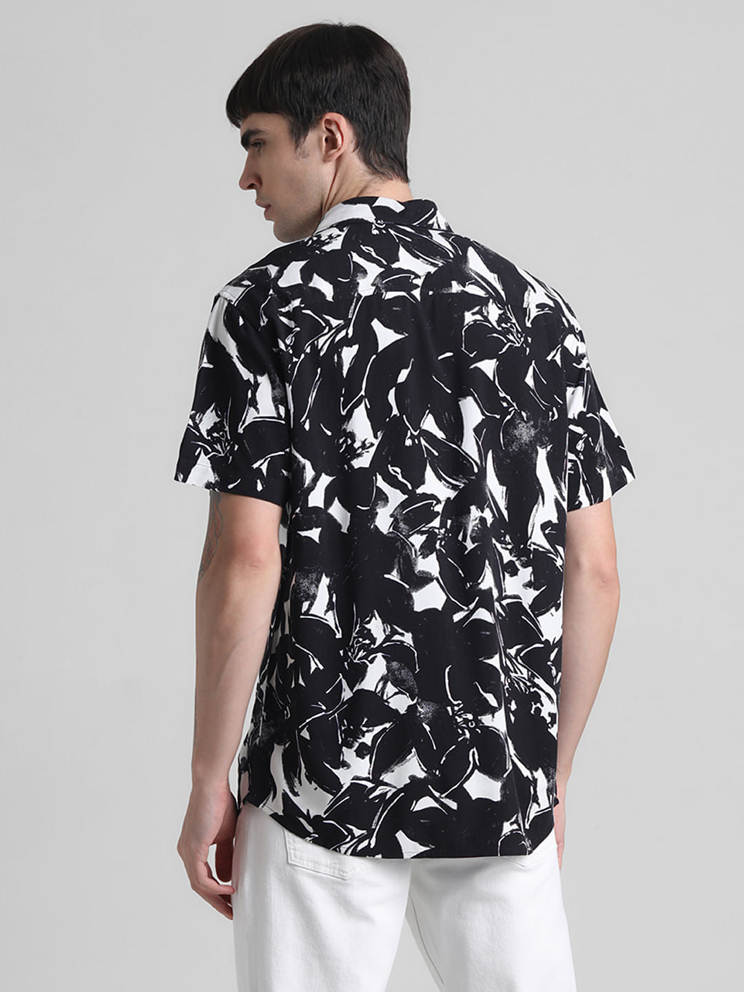 Black Monochrome Print Shirt