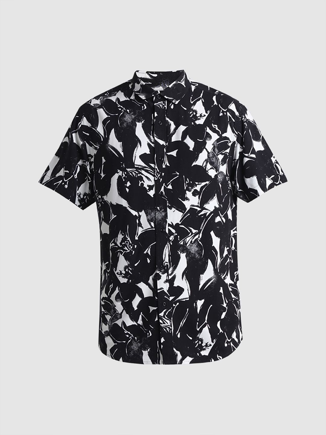 Black Monochrome Print Shirt