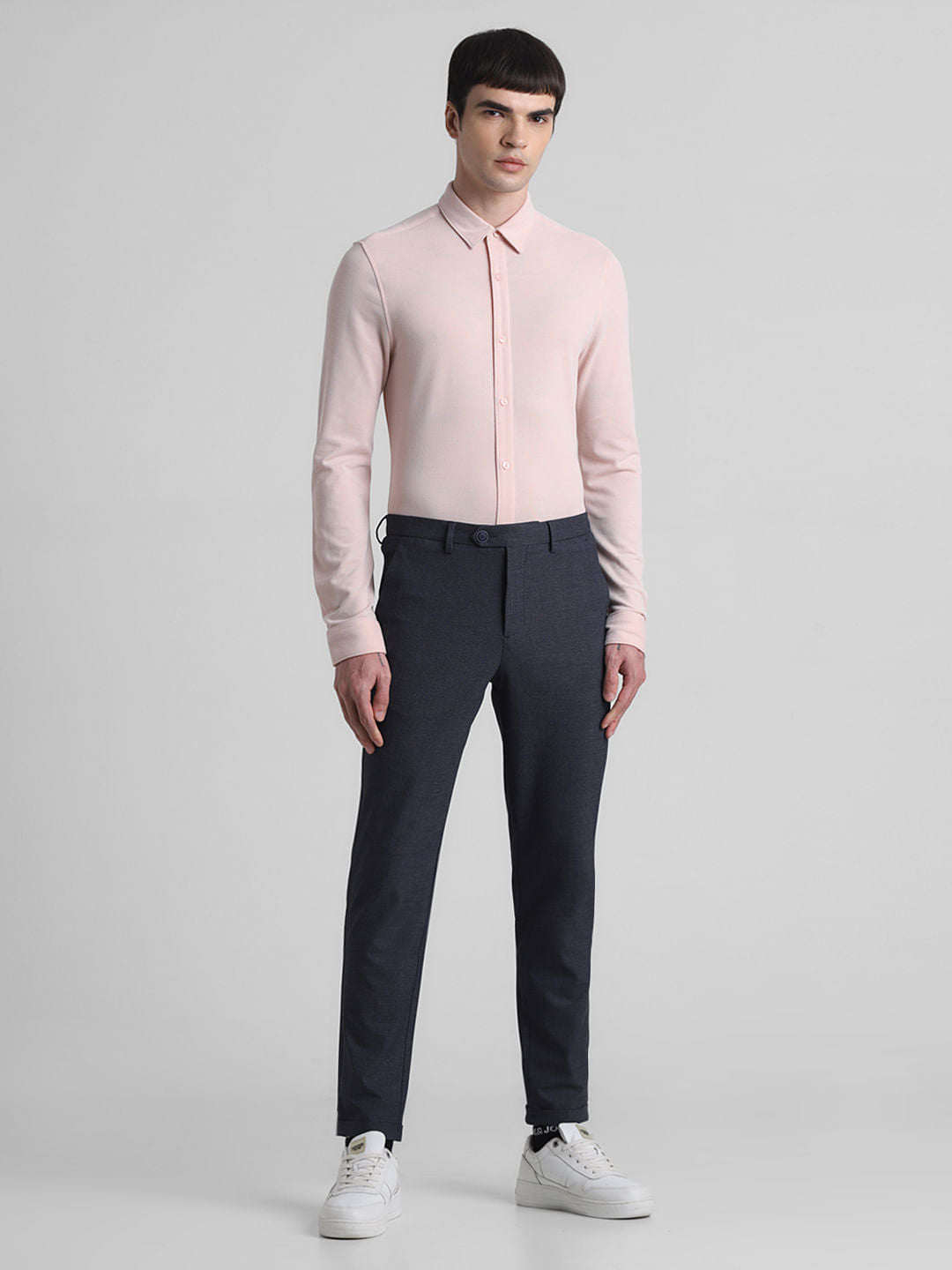 Peach Knit Full Sleeves Shirt