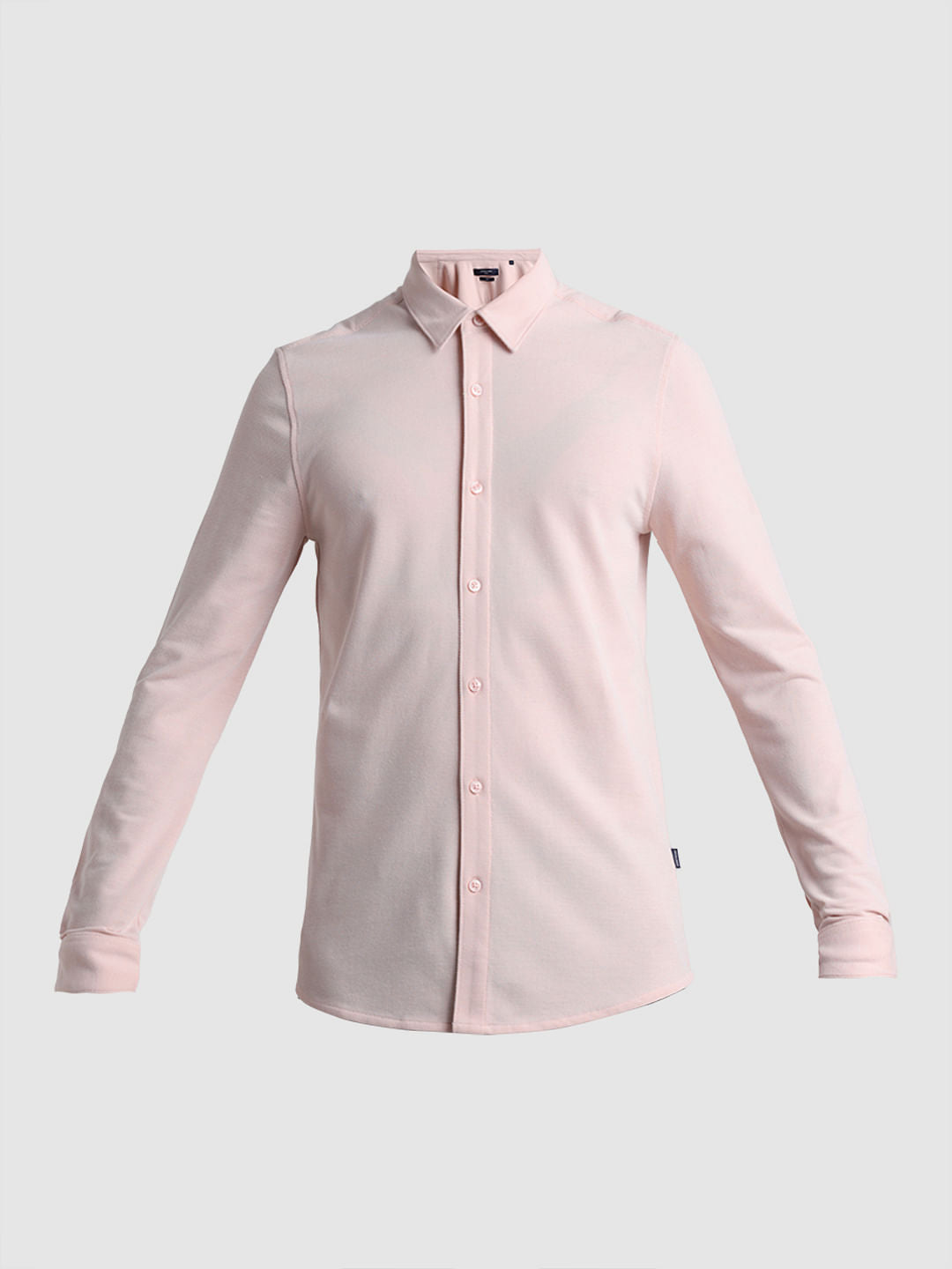 Peach Knit Full Sleeves Shirt