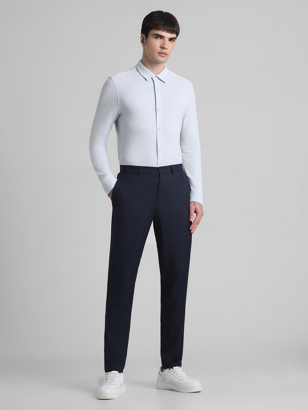 Blue Knit Full Sleeves Shirt