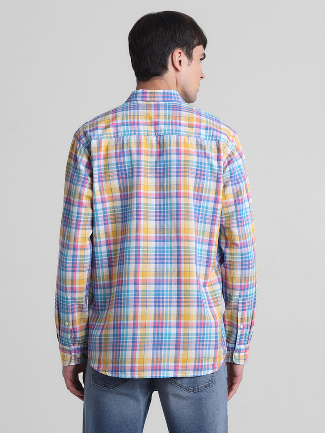 Blue Check Print Full Sleeves Shirt