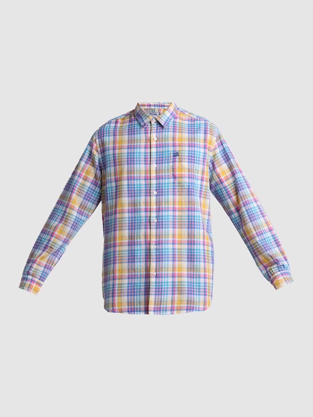 Blue Check Print Full Sleeves Shirt