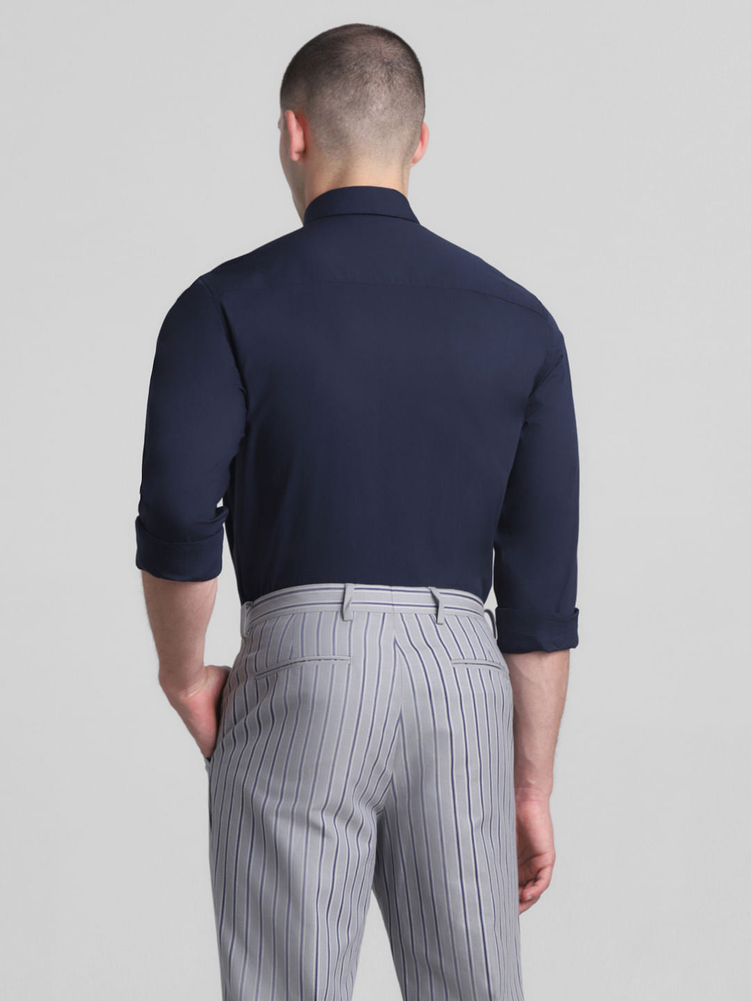 Navy Blue Full Sleeves Shirt