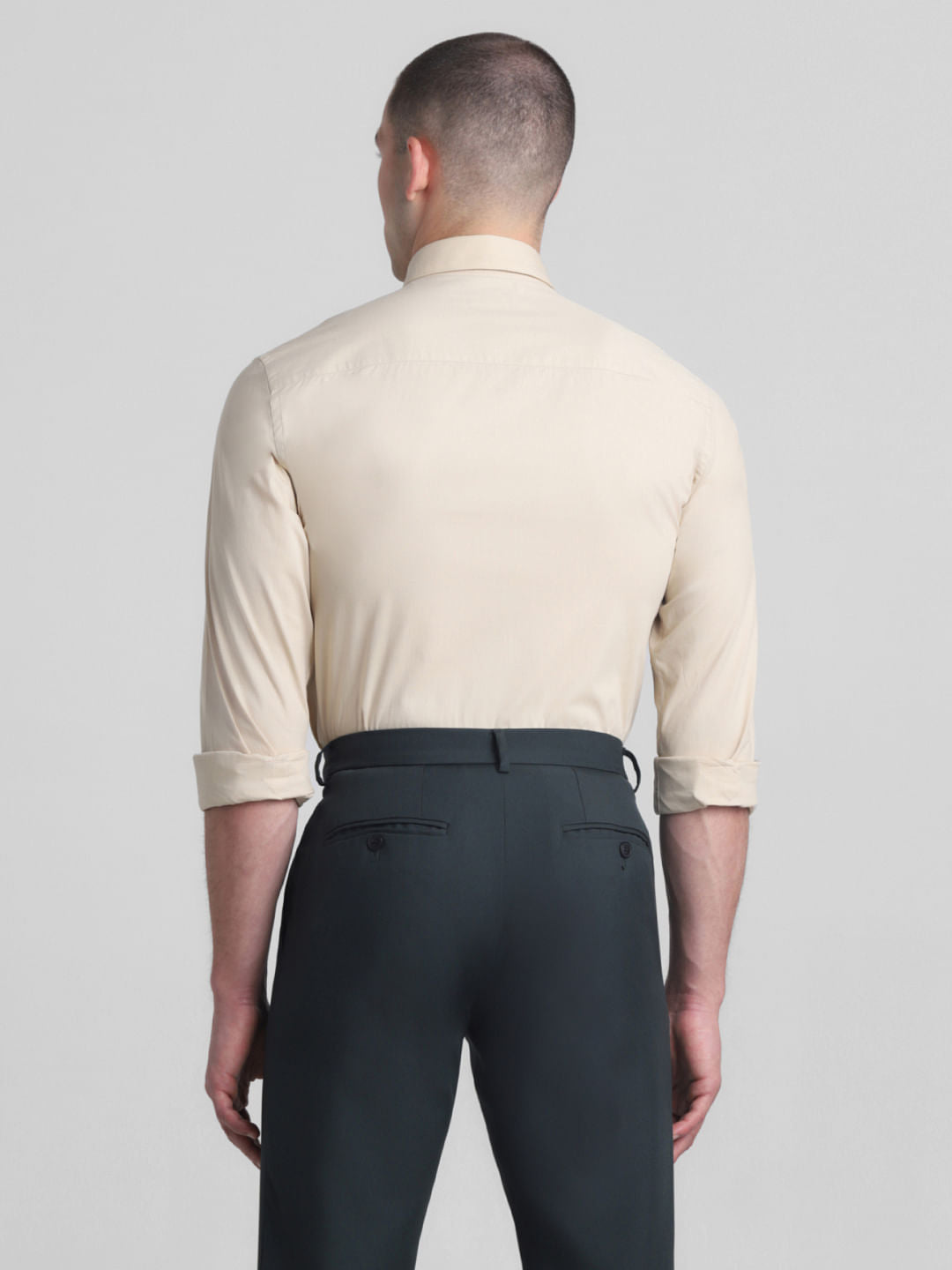 Beige Full Sleeves Formal Shirt