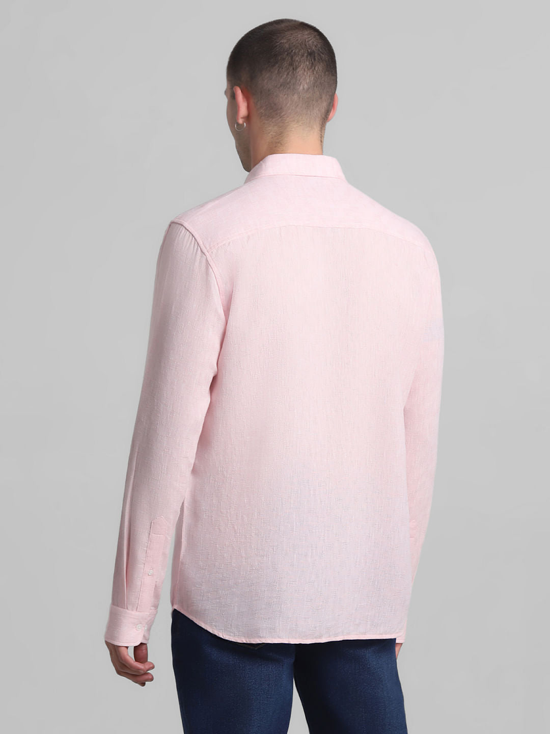 Pink Textured Full Sleeves Shirt