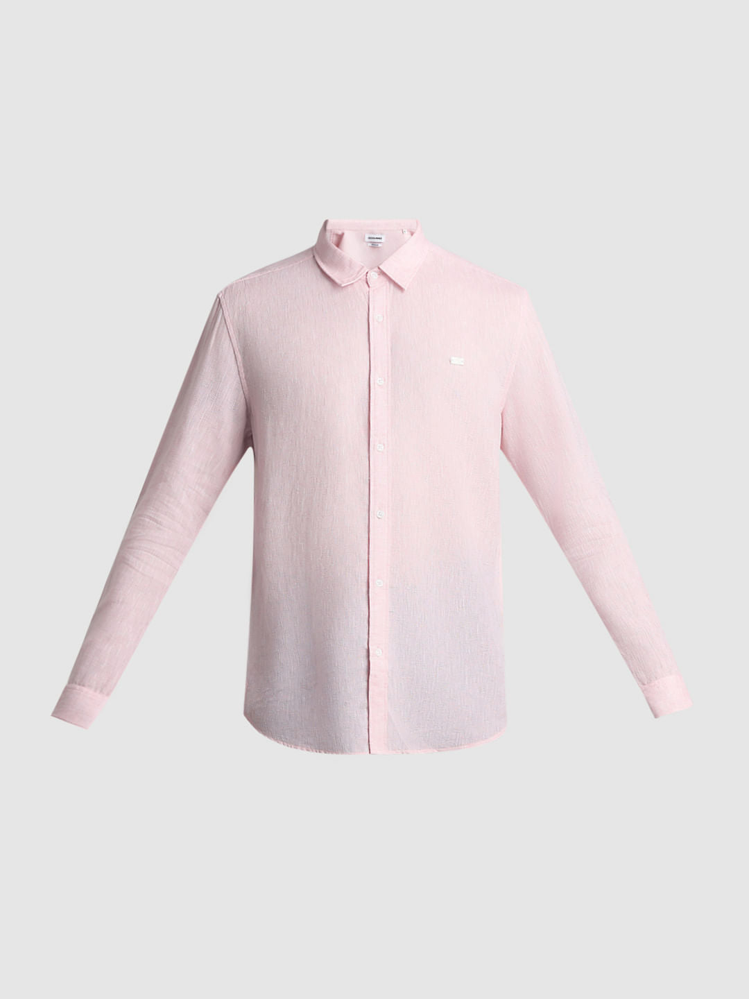Pink Textured Full Sleeves Shirt