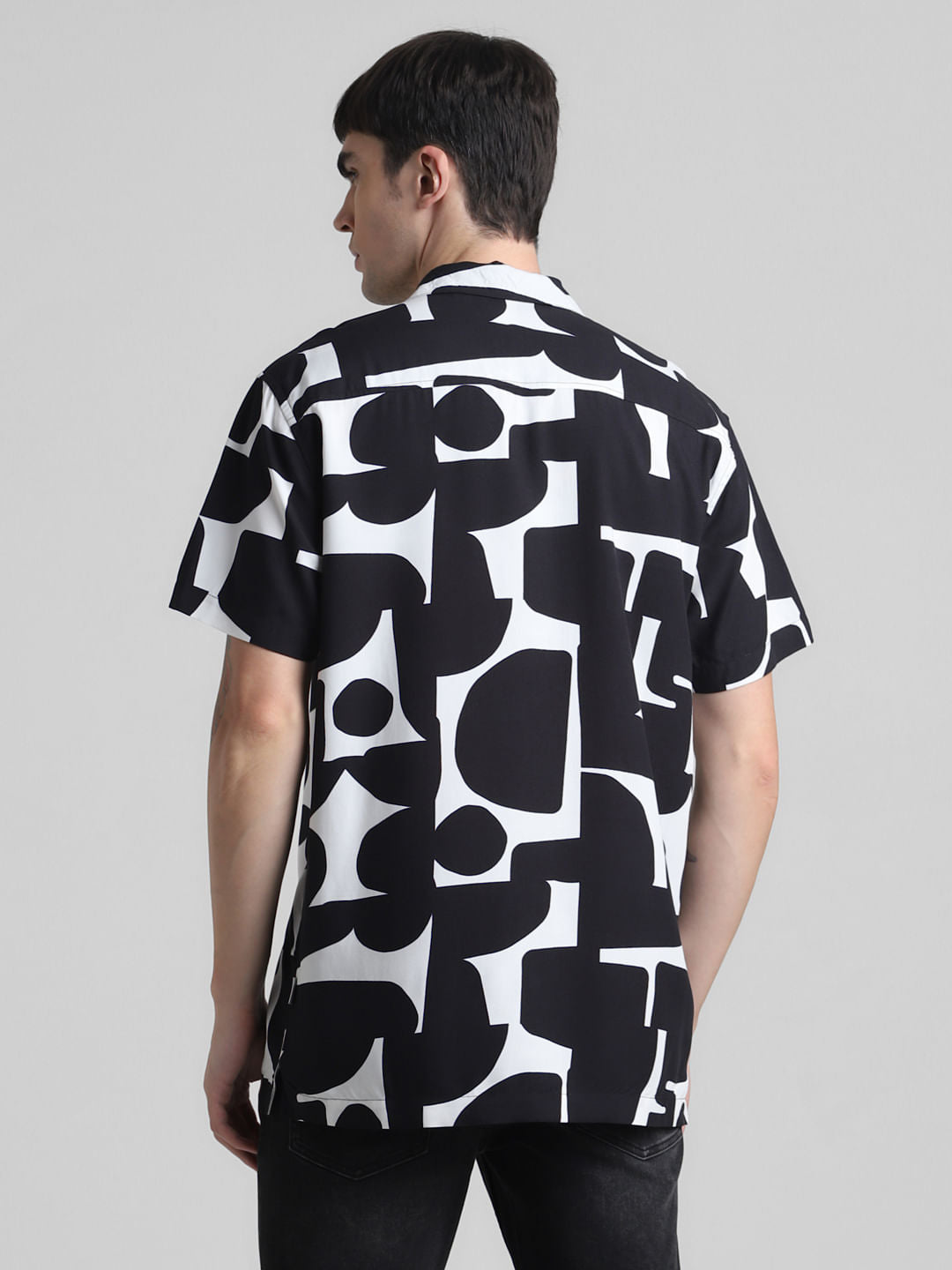 Black Abstract Print Shirt
