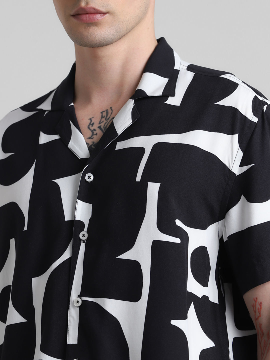Black Abstract Print Shirt