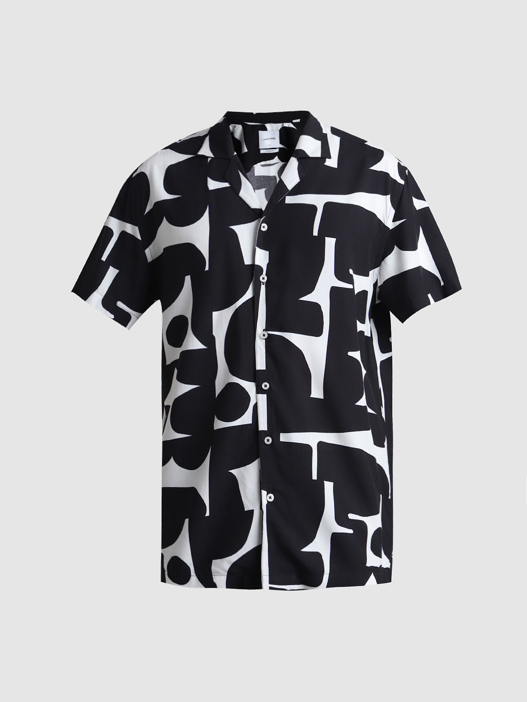Black Abstract Print Shirt