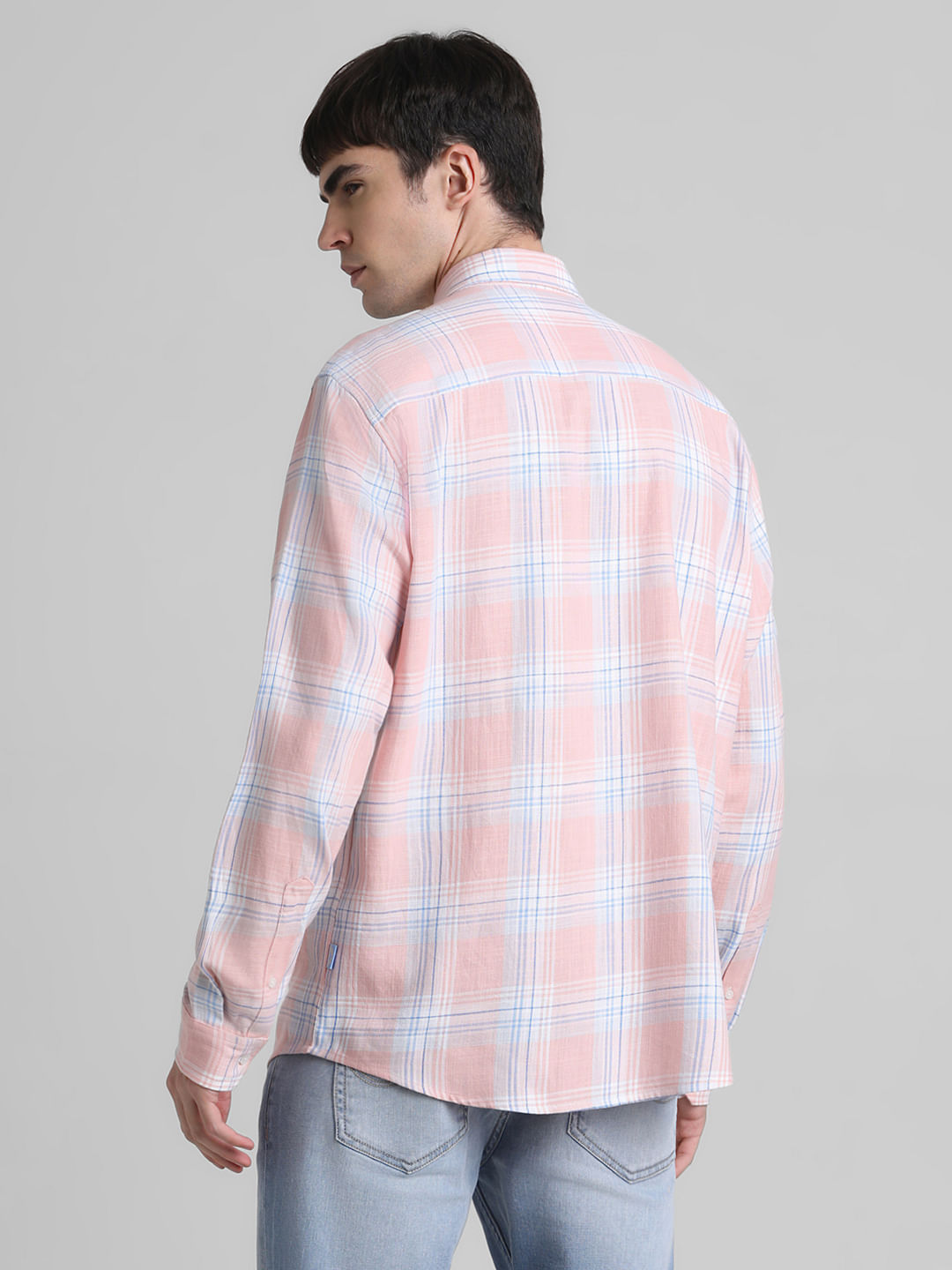Pink Check Full Sleeves Shirt