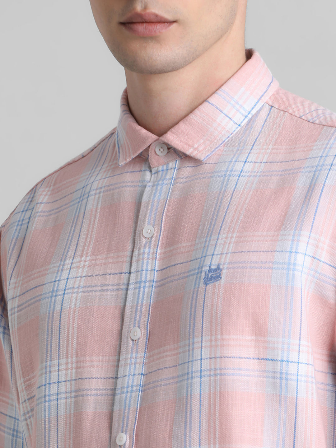 Pink Check Full Sleeves Shirt