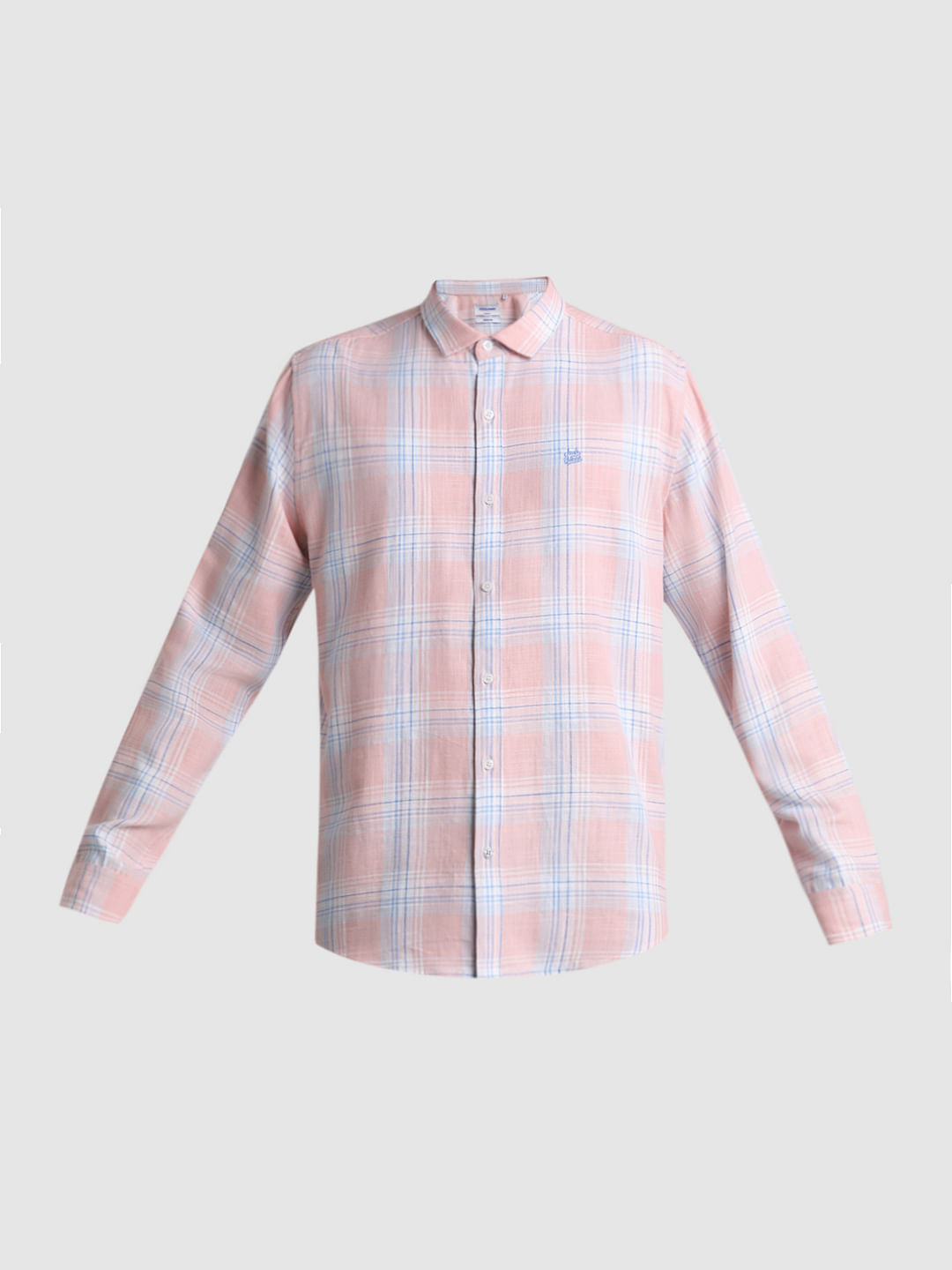Pink Check Full Sleeves Shirt