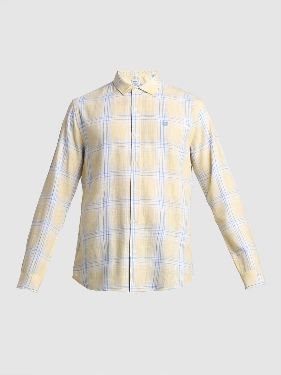 Yellow Check Full Sleeves Shirt