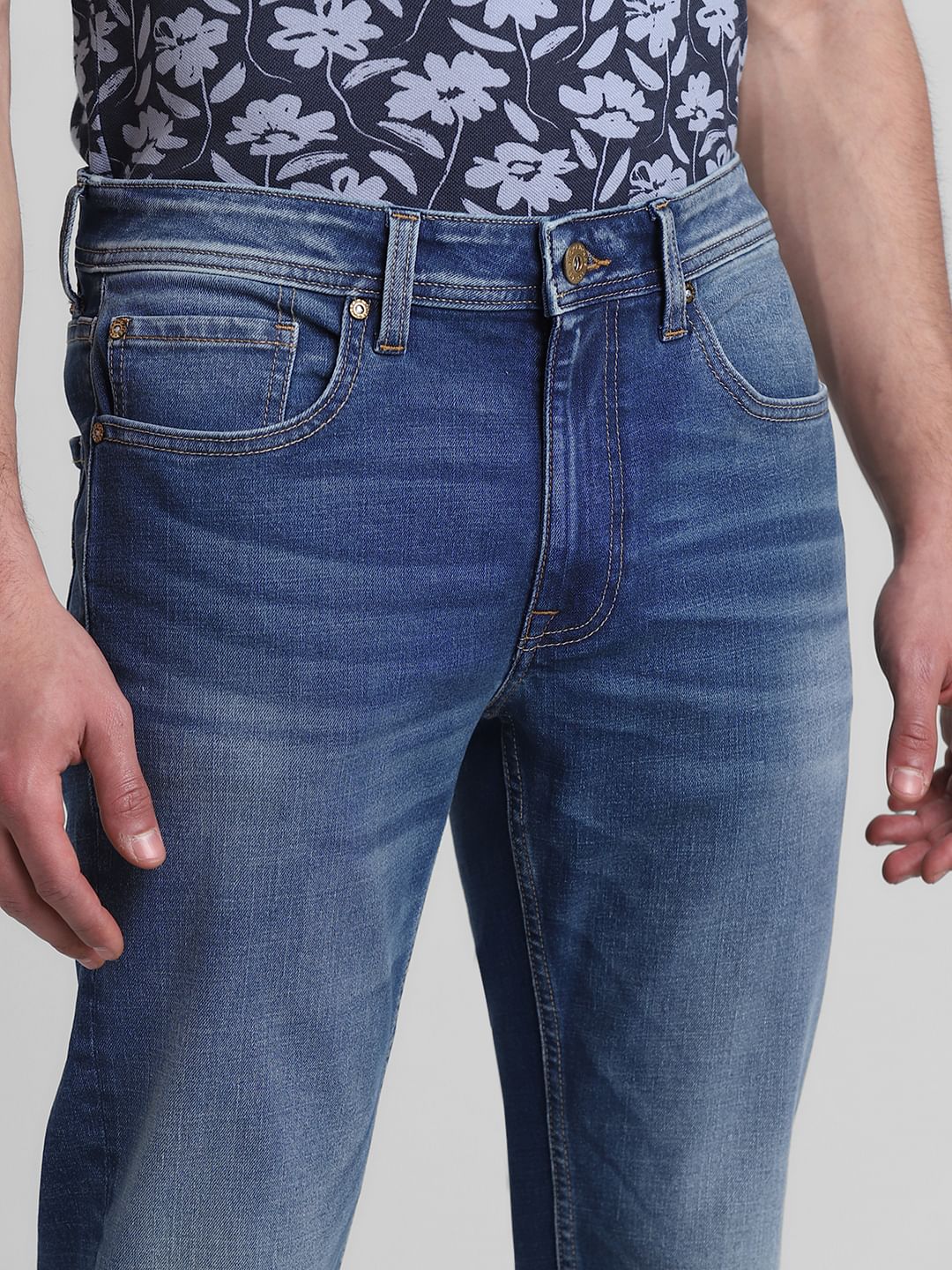 Blue Low Rise Tim Slim Fit Jeans