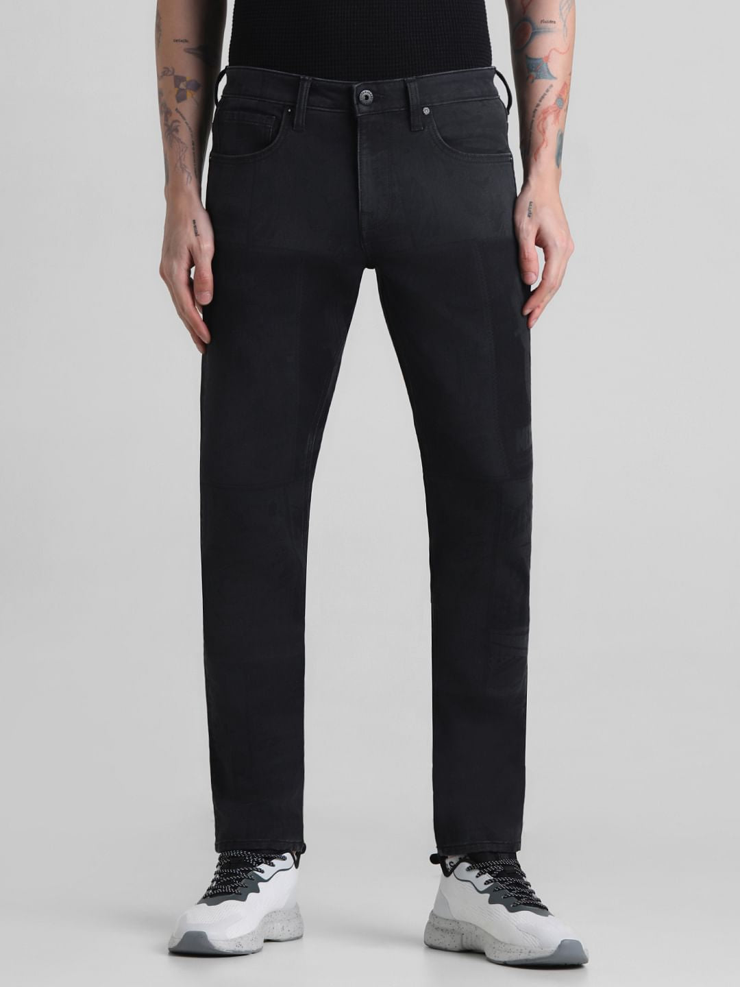 Black Low Rise Glenn Slim Fit Jeans