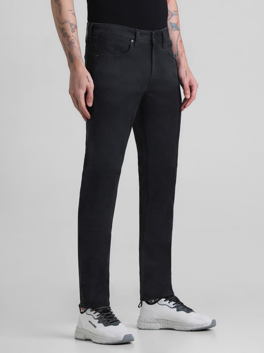 Black Low Rise Glenn Slim Fit Jeans