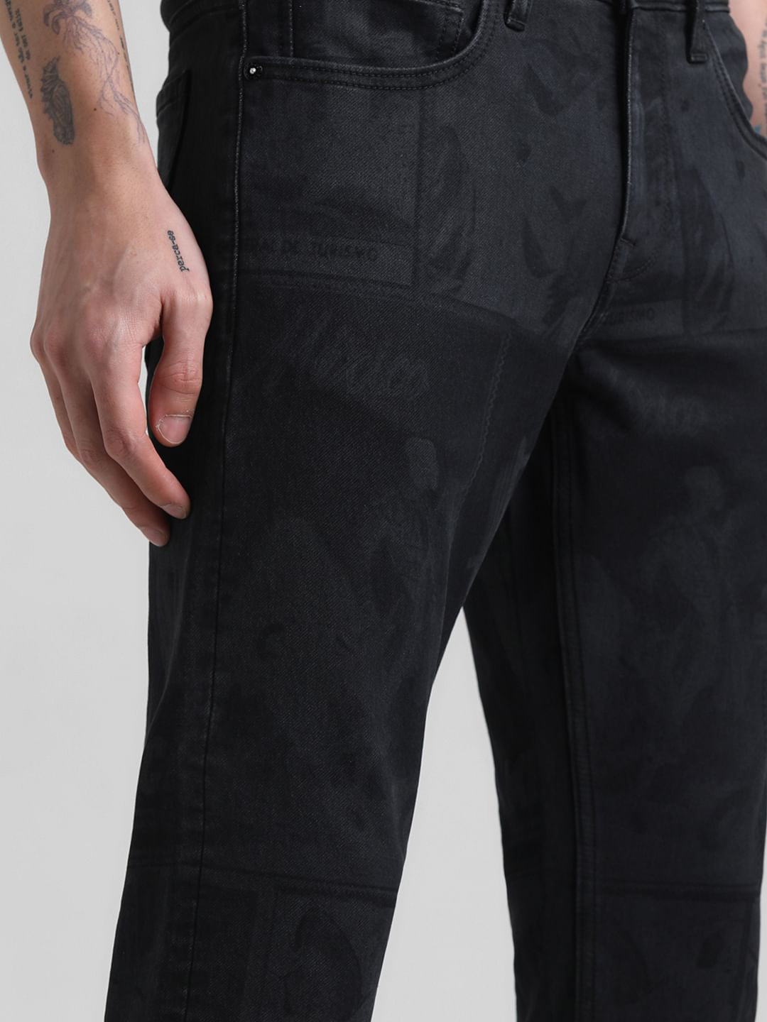 Black Low Rise Glenn Slim Fit Jeans