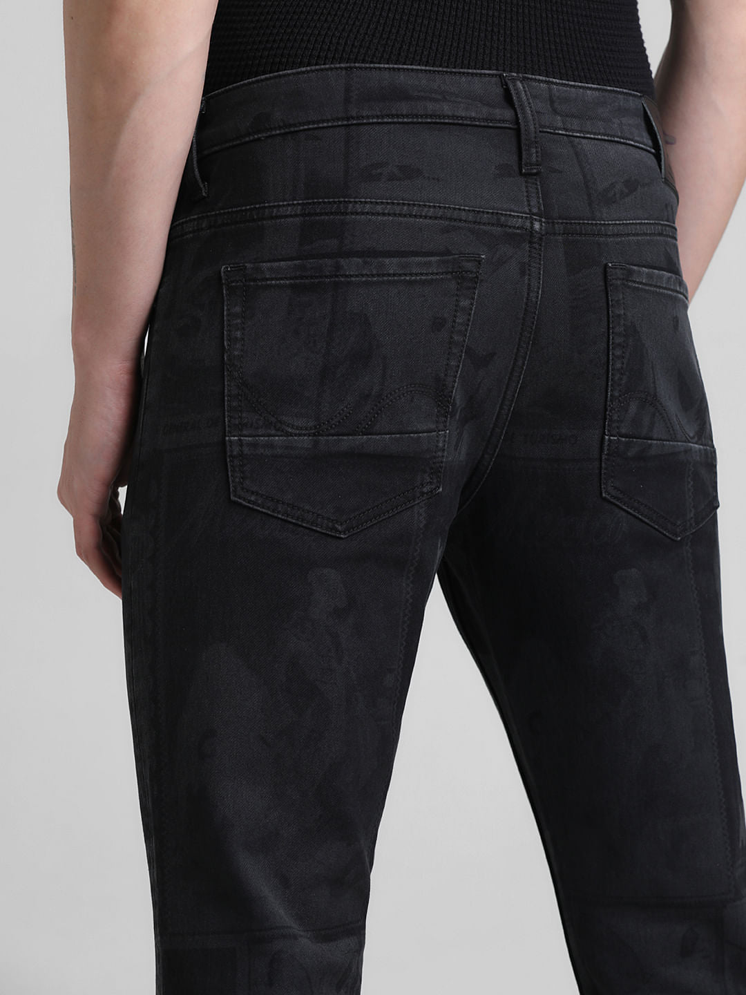 Black Low Rise Glenn Slim Fit Jeans