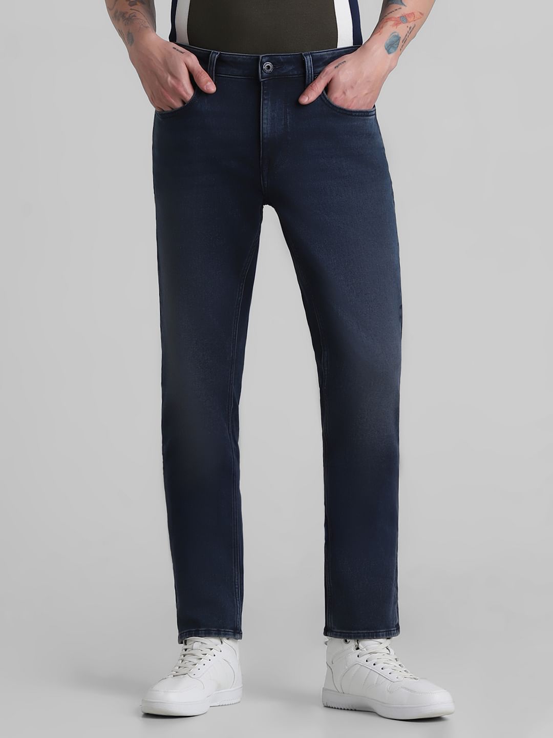 Dark Blue Low Rise Tim Slim Fit Jeans