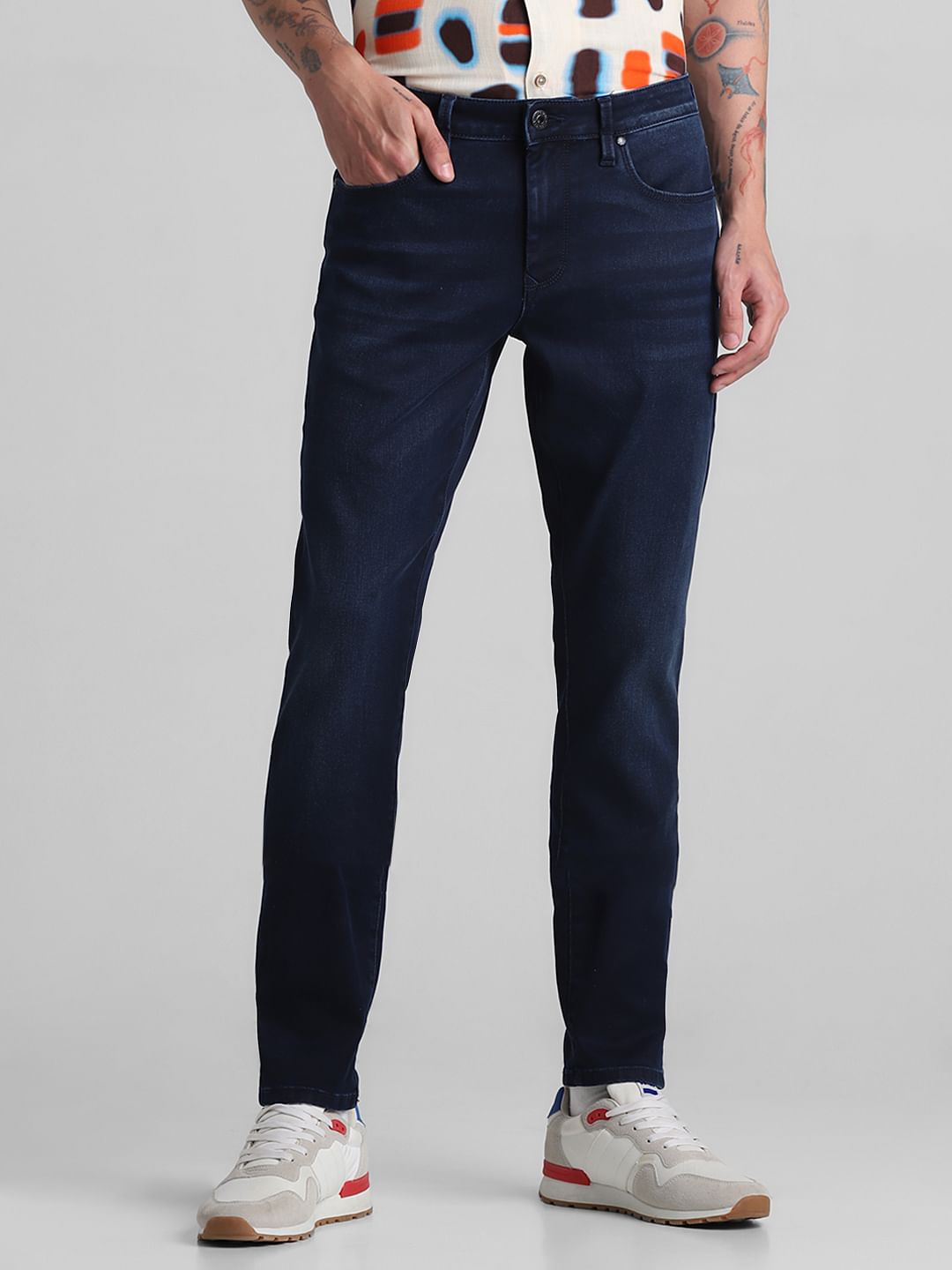 Dark Blue Low Rise Glenn Slim Fit Jeans