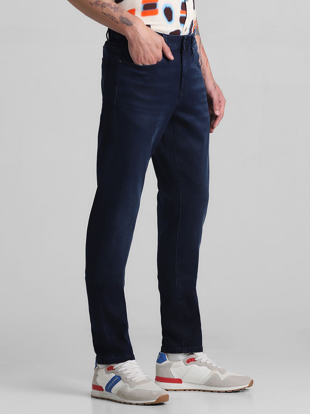 Dark Blue Low Rise Glenn Slim Fit Jeans