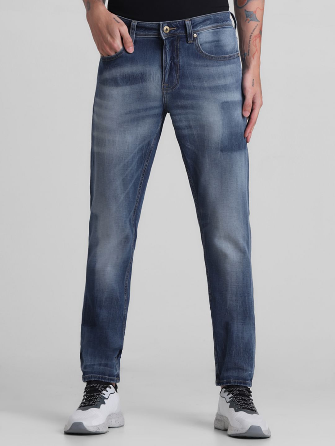 Blue Low Rise Glenn Slim Fit Jeans