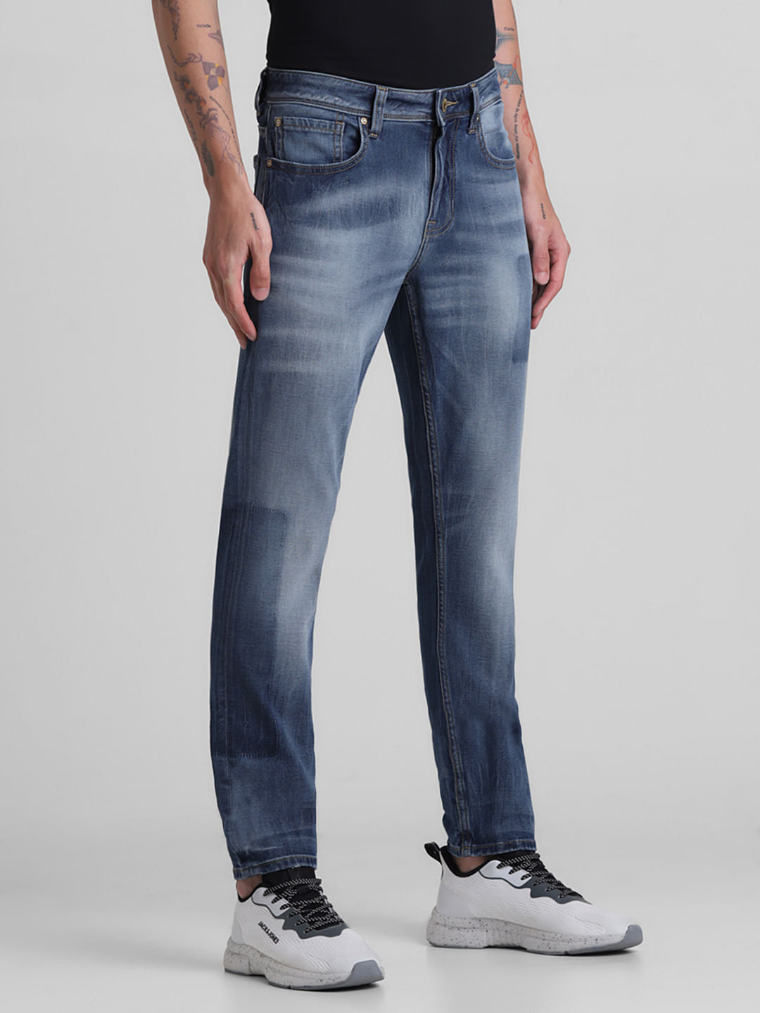 Blue Low Rise Glenn Slim Fit Jeans