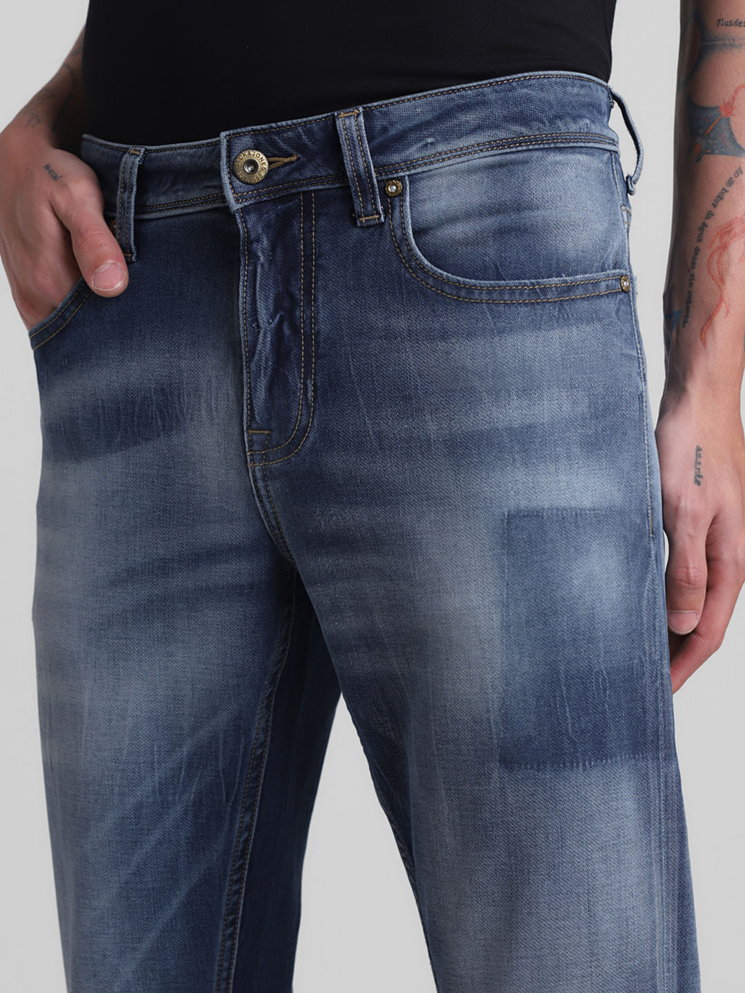 Blue Low Rise Glenn Slim Fit Jeans