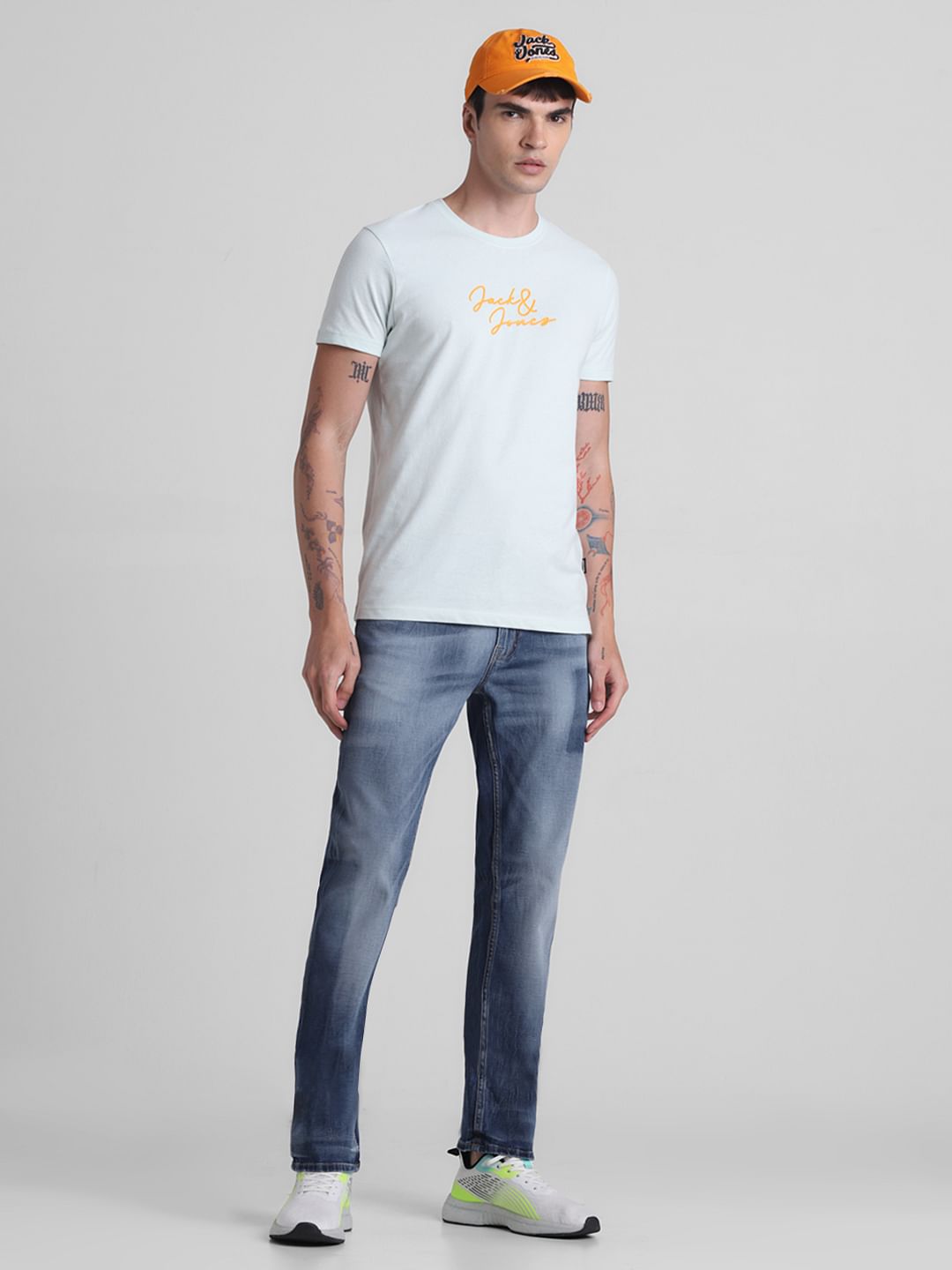 Light Blue Mid Rise Clark Regular Fit Jeans