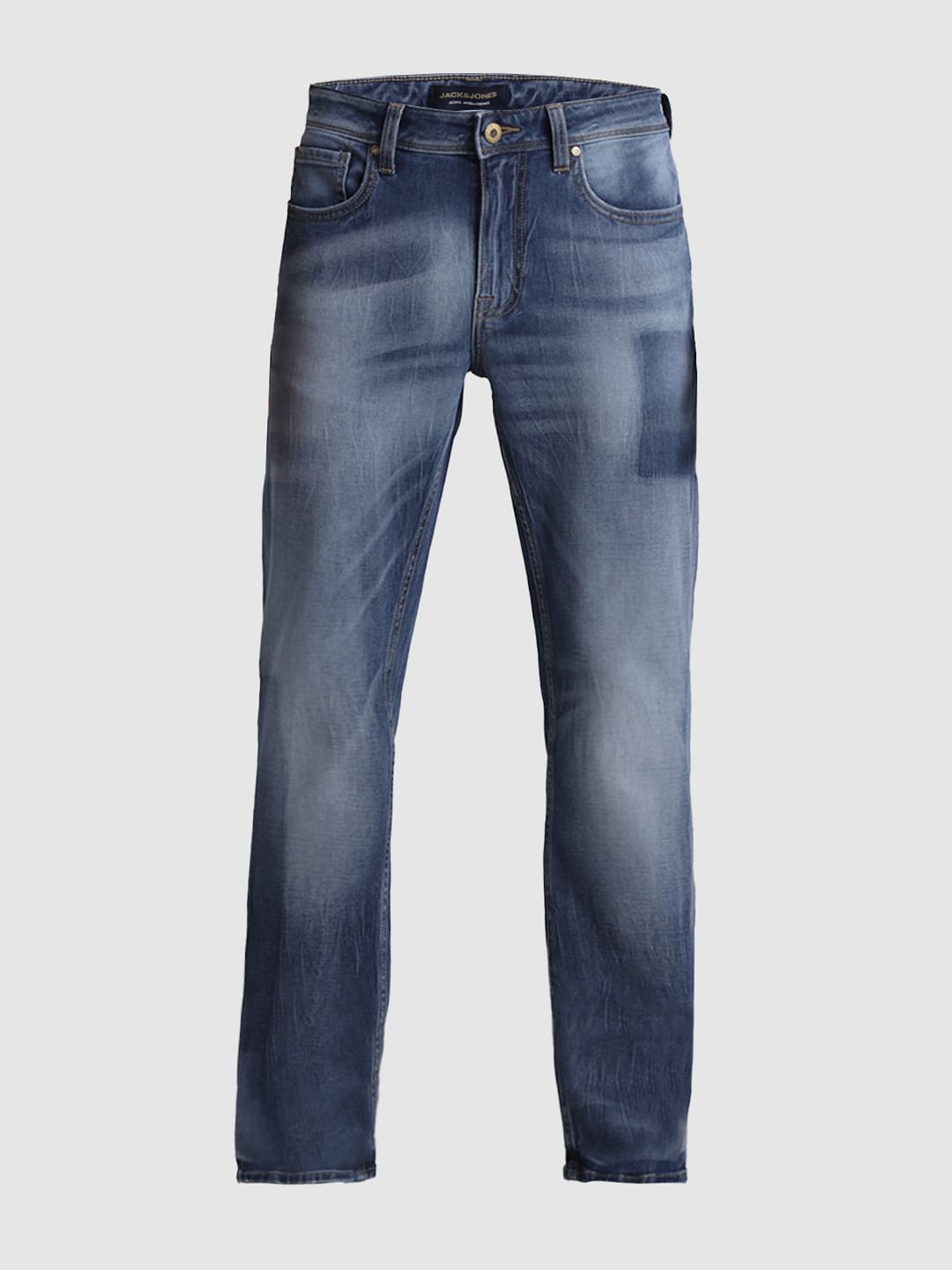 Light Blue Mid Rise Clark Regular Fit Jeans