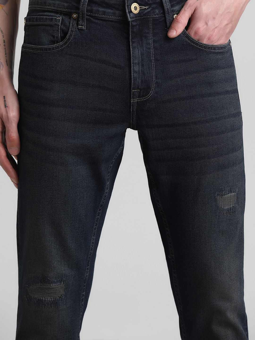 Dark Blue Low Rise Glenn Slim Fit Jeans