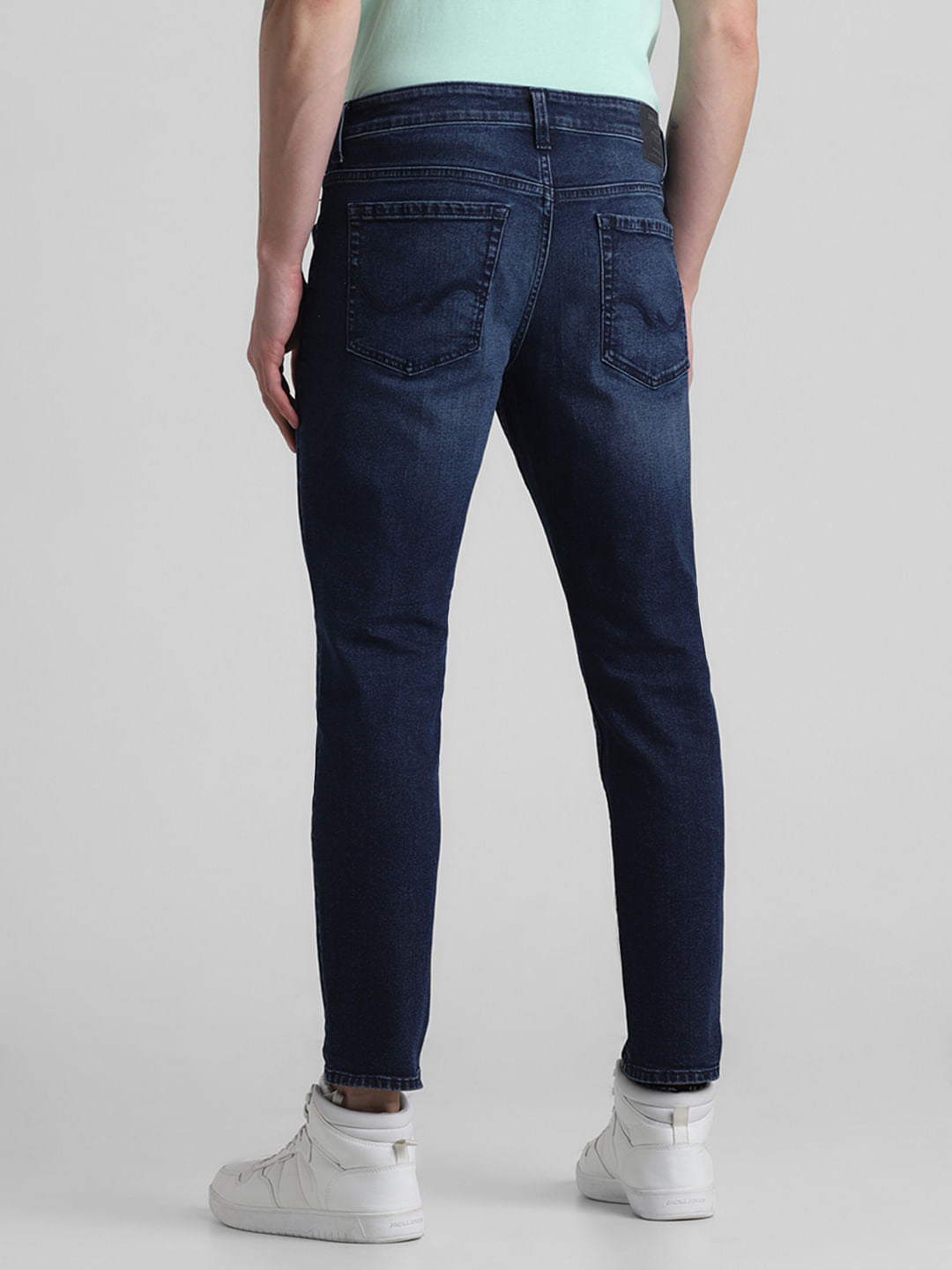 Dark Blue Mid Rise Brak Slim Fit Jeans