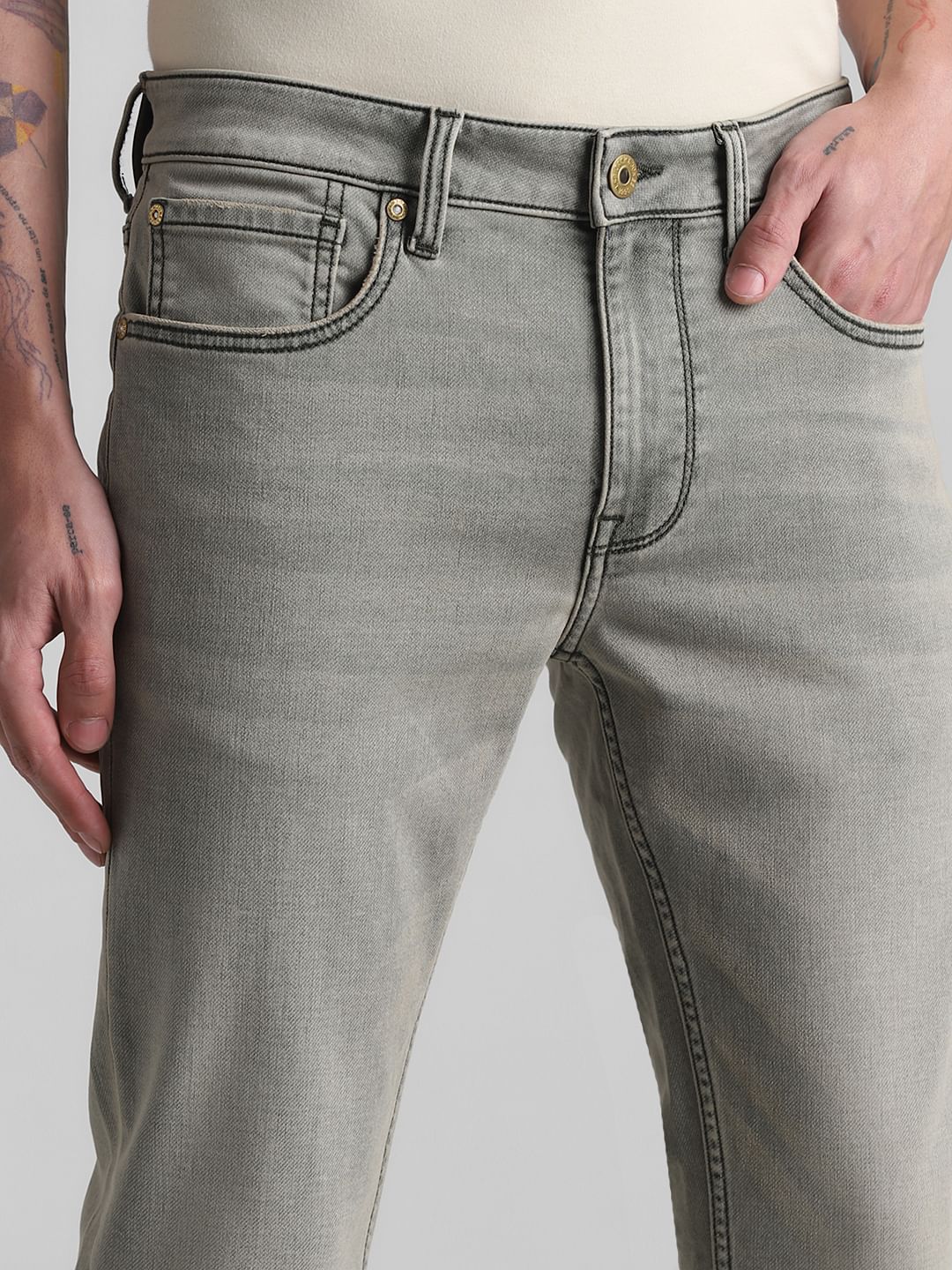 Green Low Rise Ben Skinny Fit Jeans