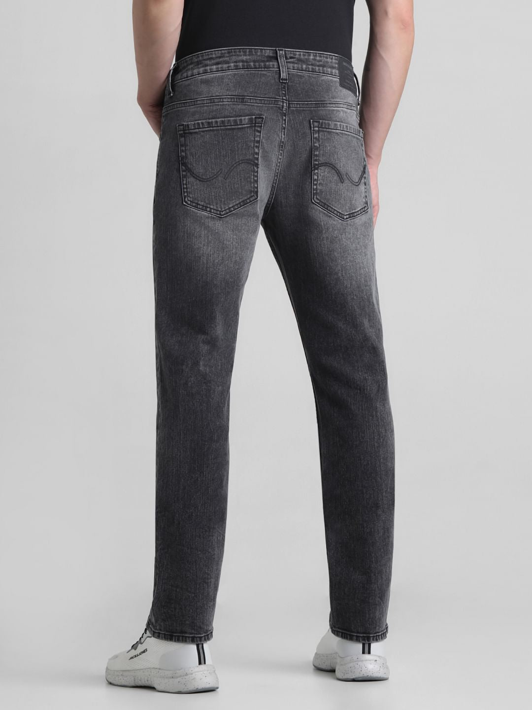 Black Mid Rise Clark Regular Fit Jeans