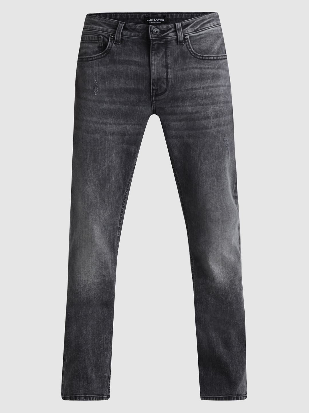 Black Mid Rise Clark Regular Fit Jeans