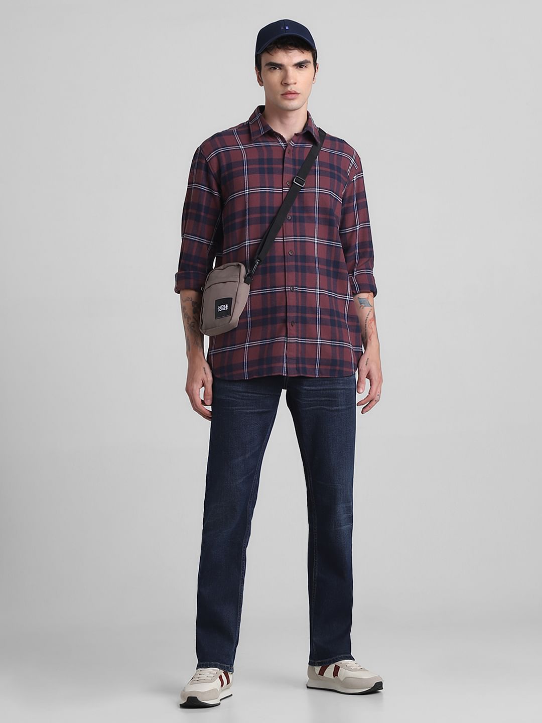 Dark Blue Mid Rise Clark Regular Fit Jeans