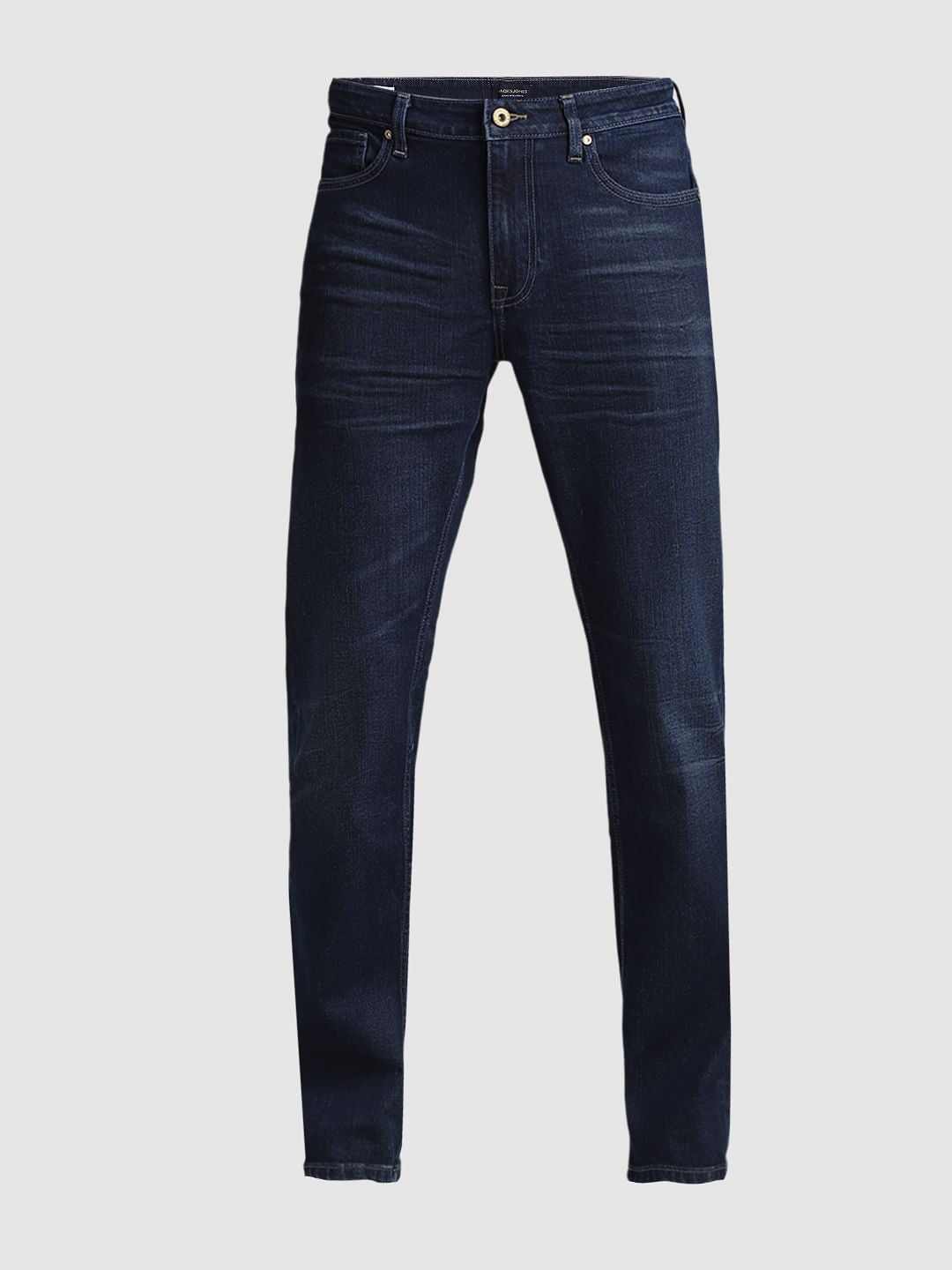 Dark Blue Mid Rise Clark Regular Fit Jeans