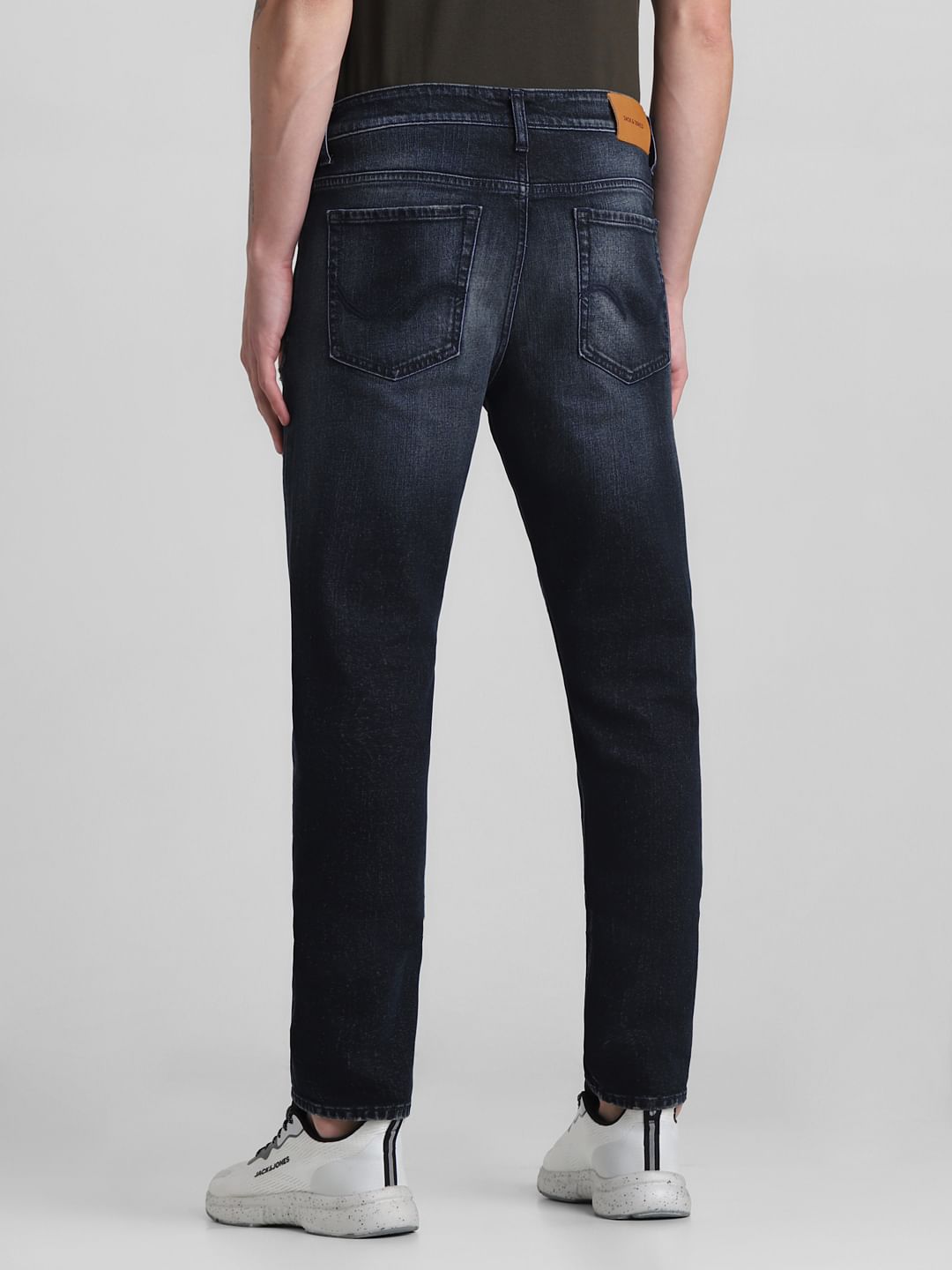 Dark Blue Low Rise Distressed Slim Fit Jeans