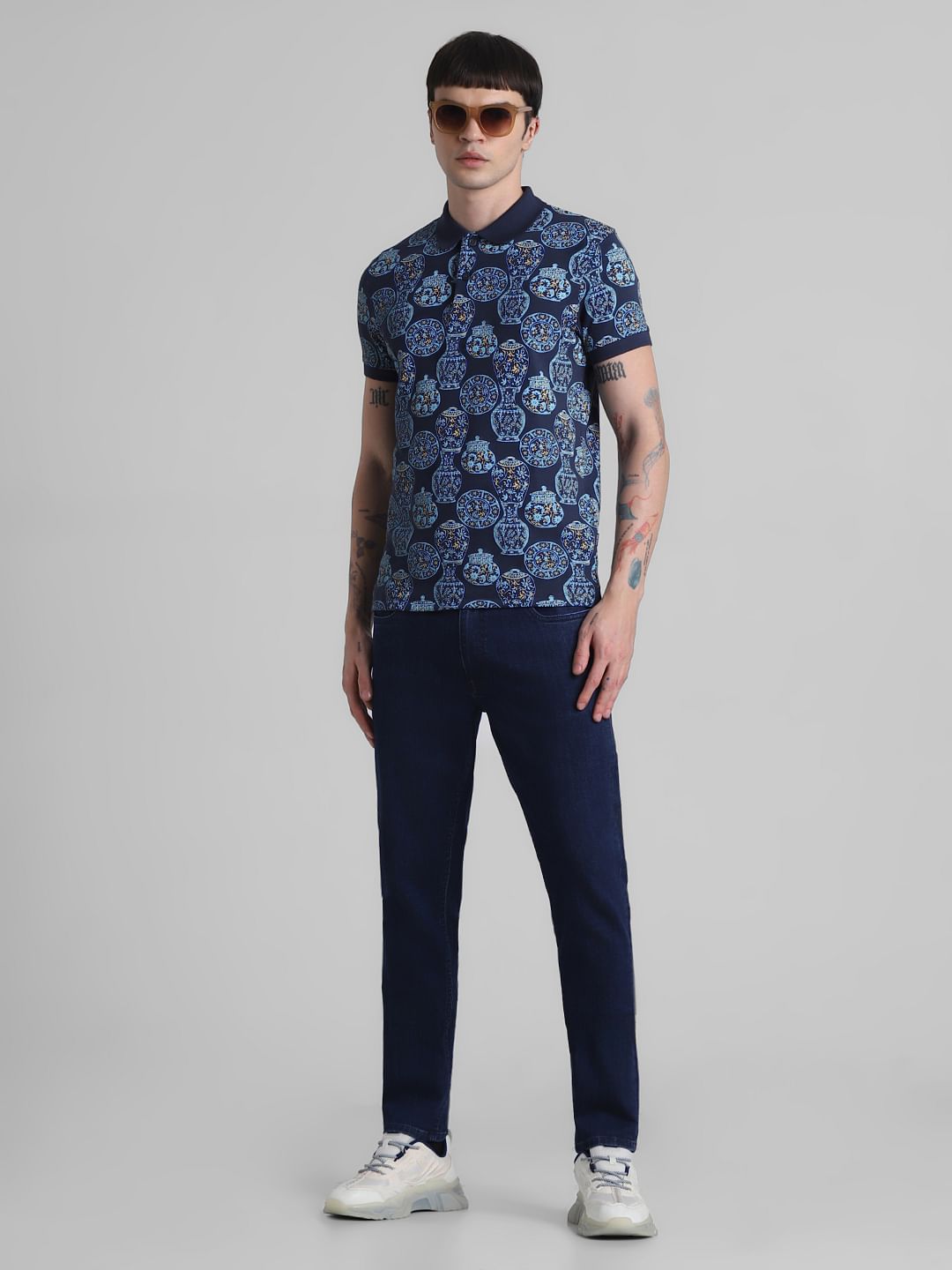 Dark Blue Low Rise Tim Slim Fit Jeans