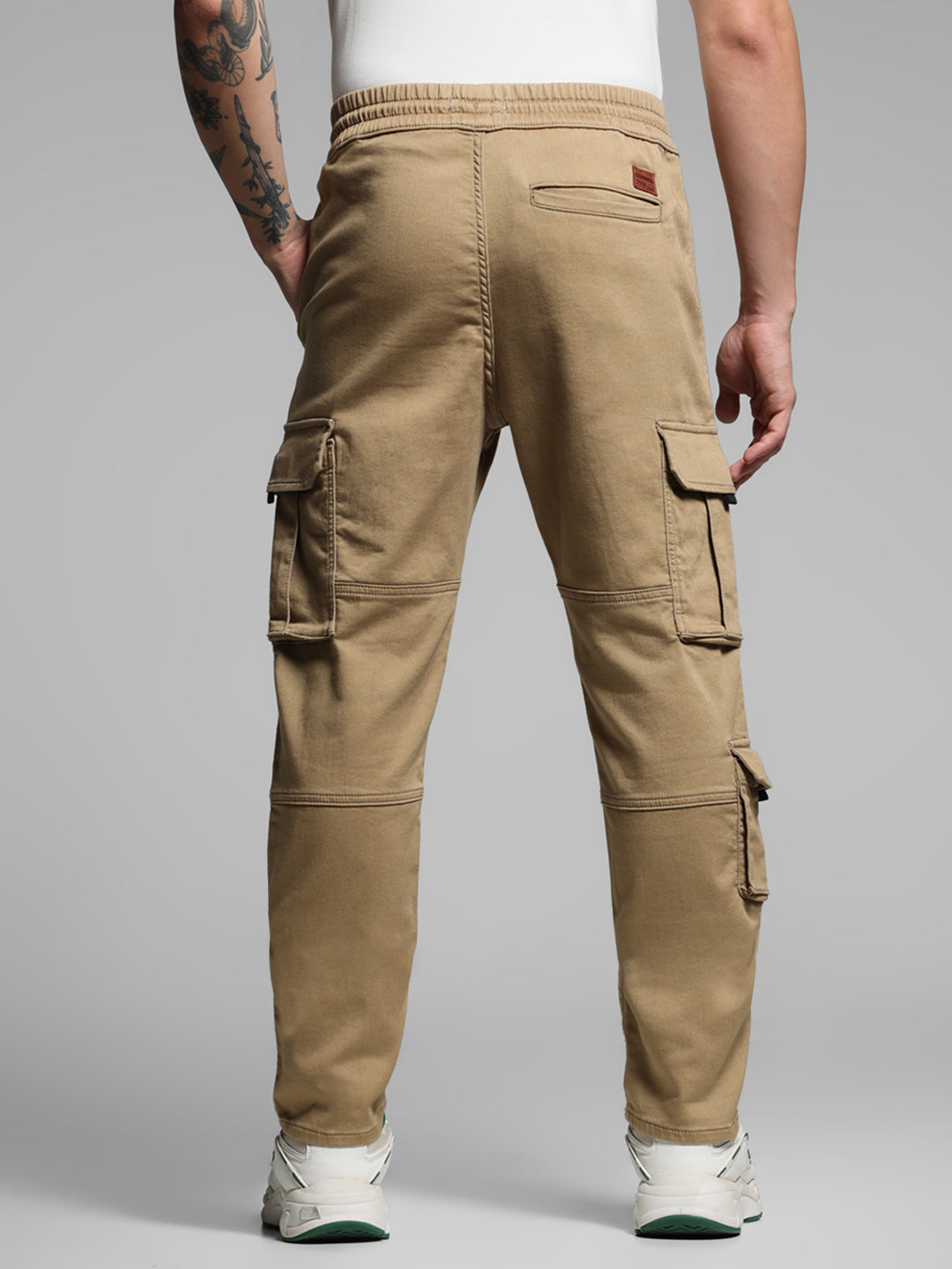 Beige 6 Pocket Anti Fit Joggers