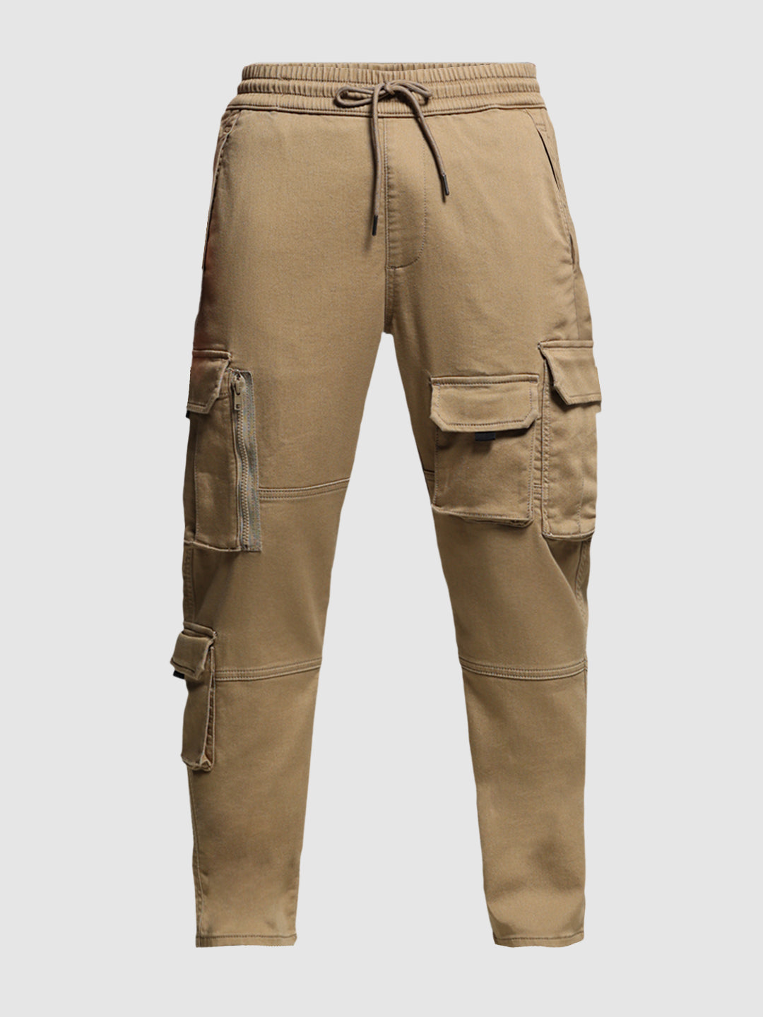 Beige 6 Pocket Anti Fit Joggers