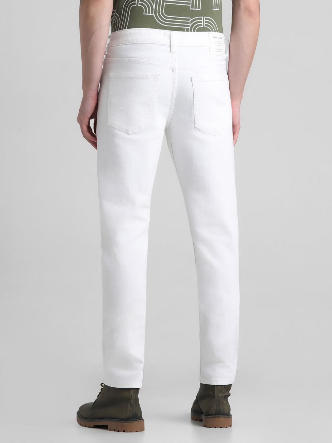 White Low Rise Glenn Slim Fit Jeans