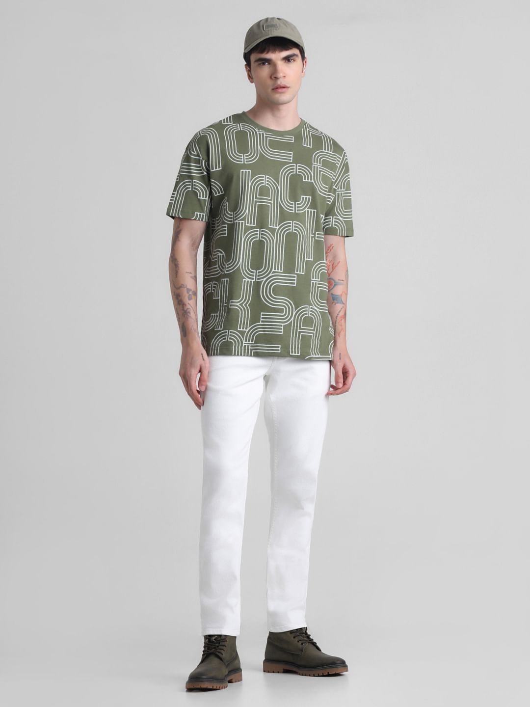 White Low Rise Glenn Slim Fit Jeans