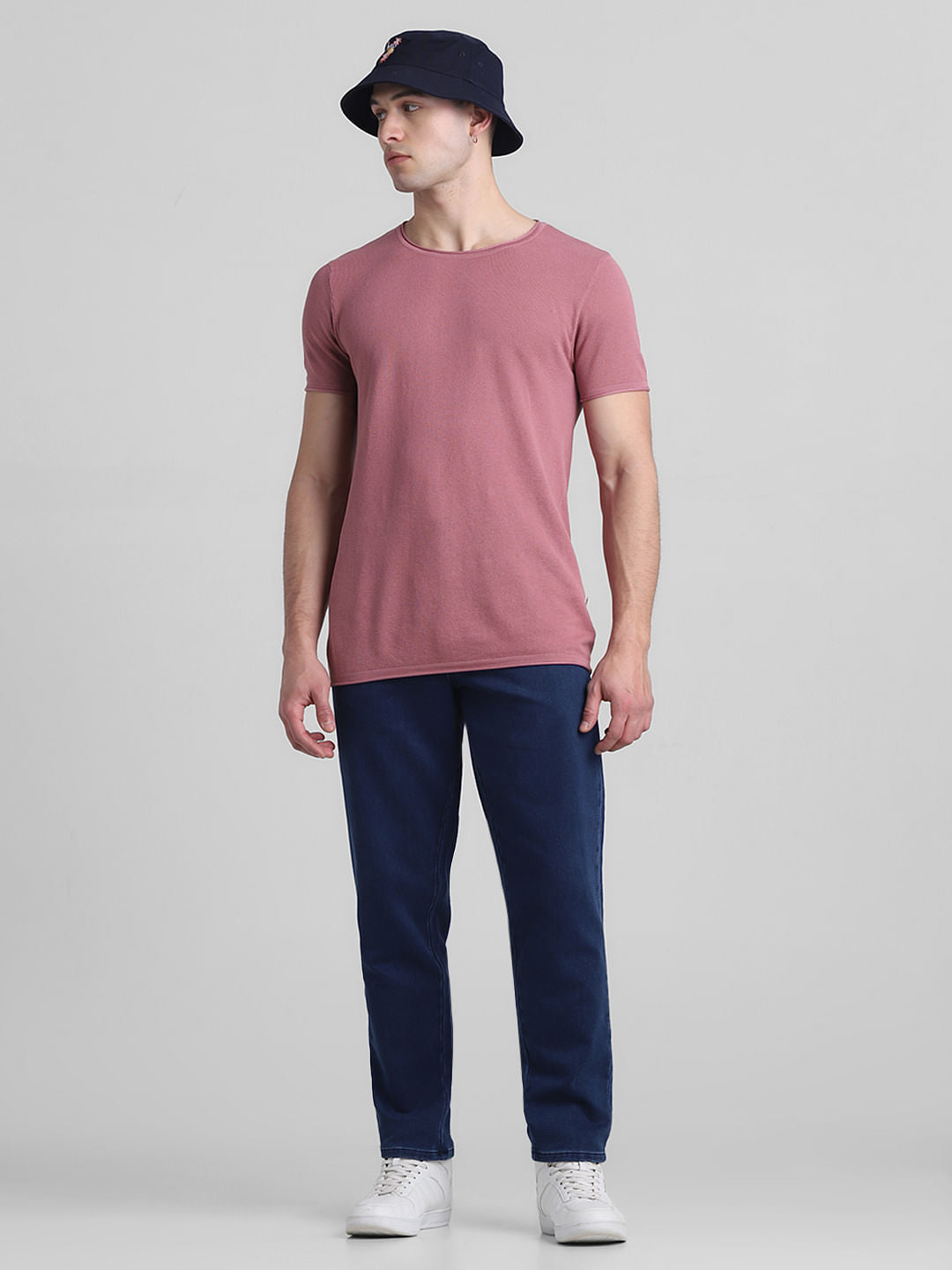 DARK Blue Low Rise Knit Anti Fit Jeans