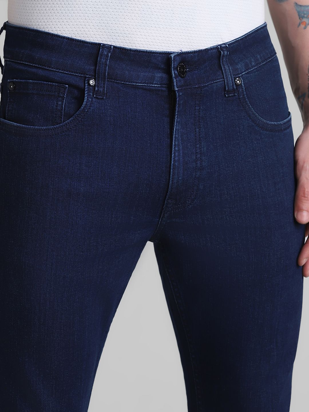 Dark Blue Low Rise Liam Skinny Fit Jeans