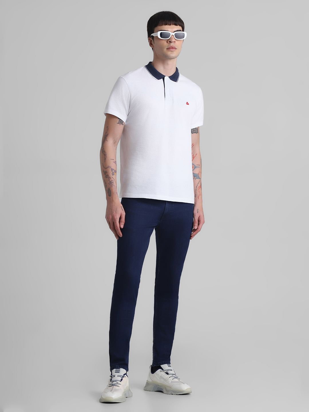 Dark Blue Low Rise Liam Skinny Fit Jeans
