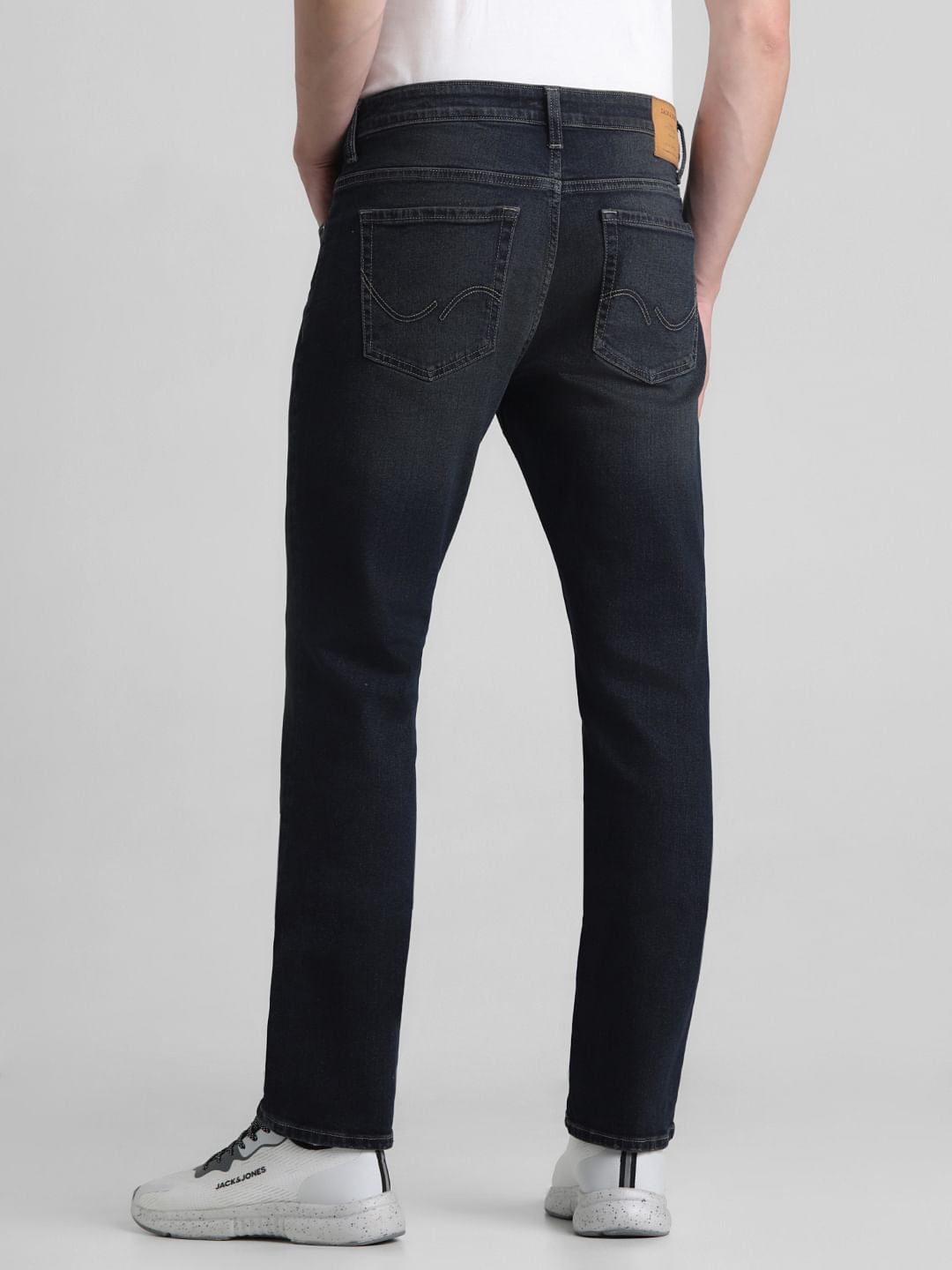 Dark Blue Mid Rise Clark Regular Fit Jeans