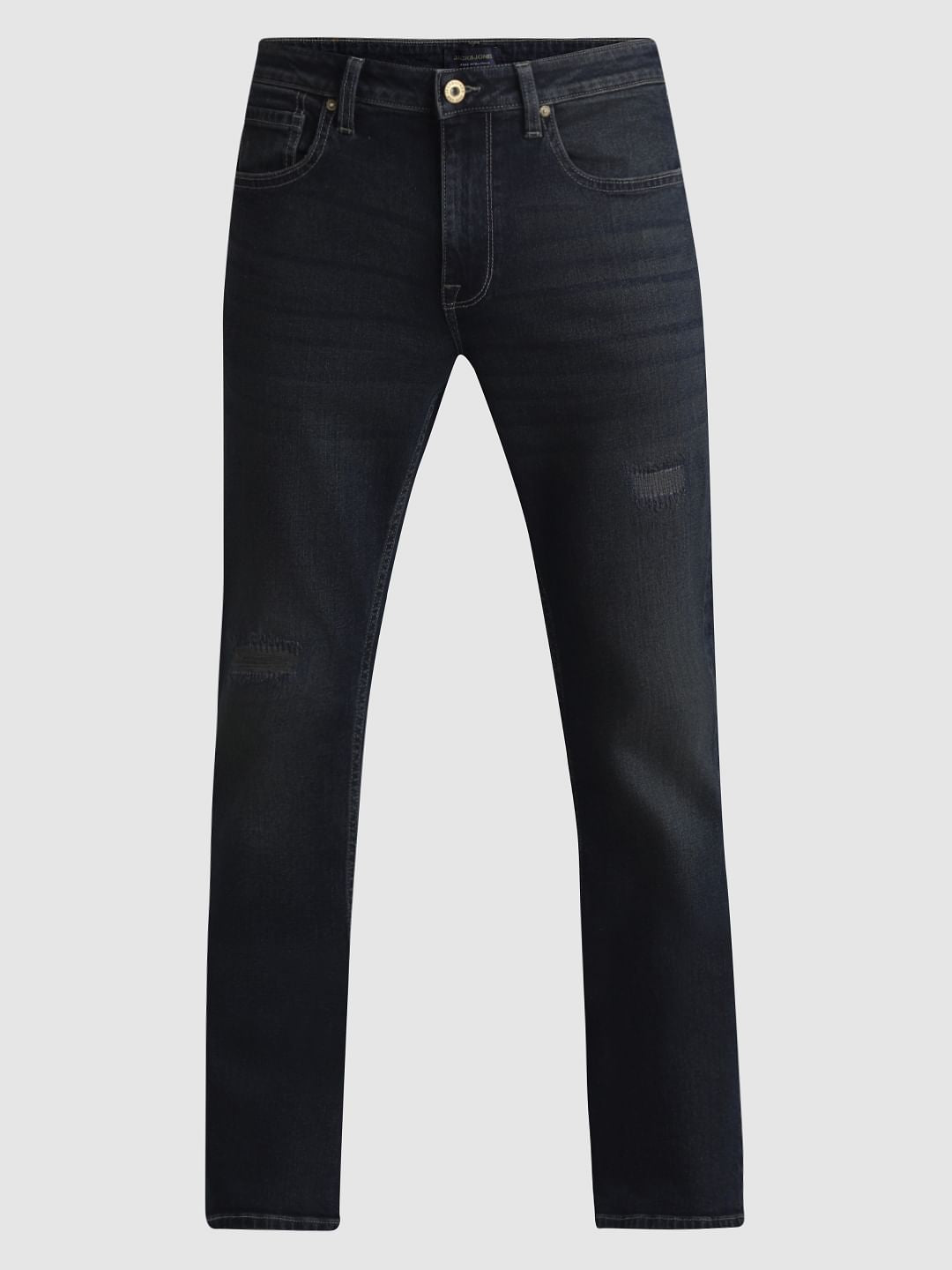 Dark Blue Mid Rise Clark Regular Fit Jeans