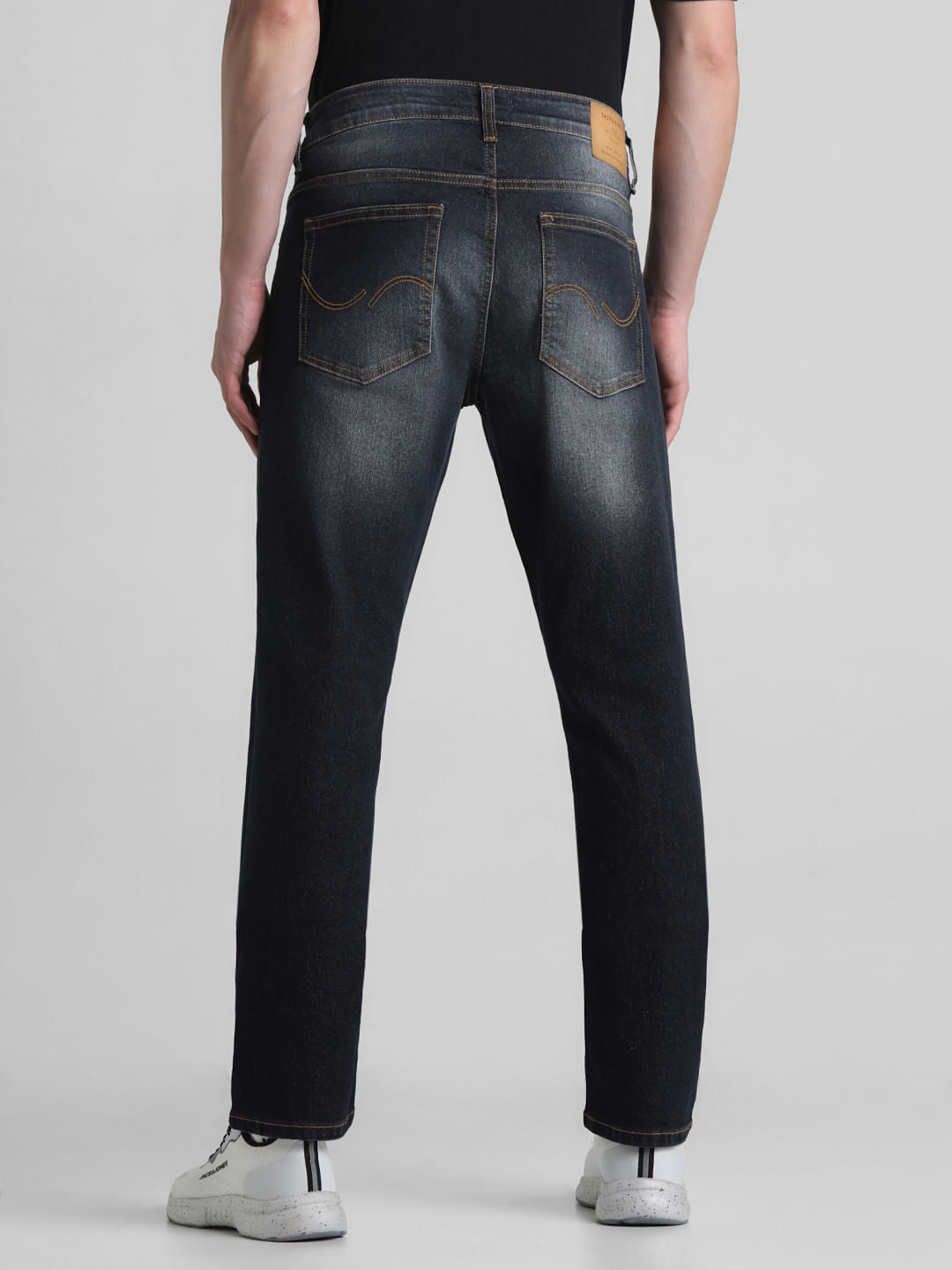 Dark Blue Mid Rise Clark Regular Fit Jeans